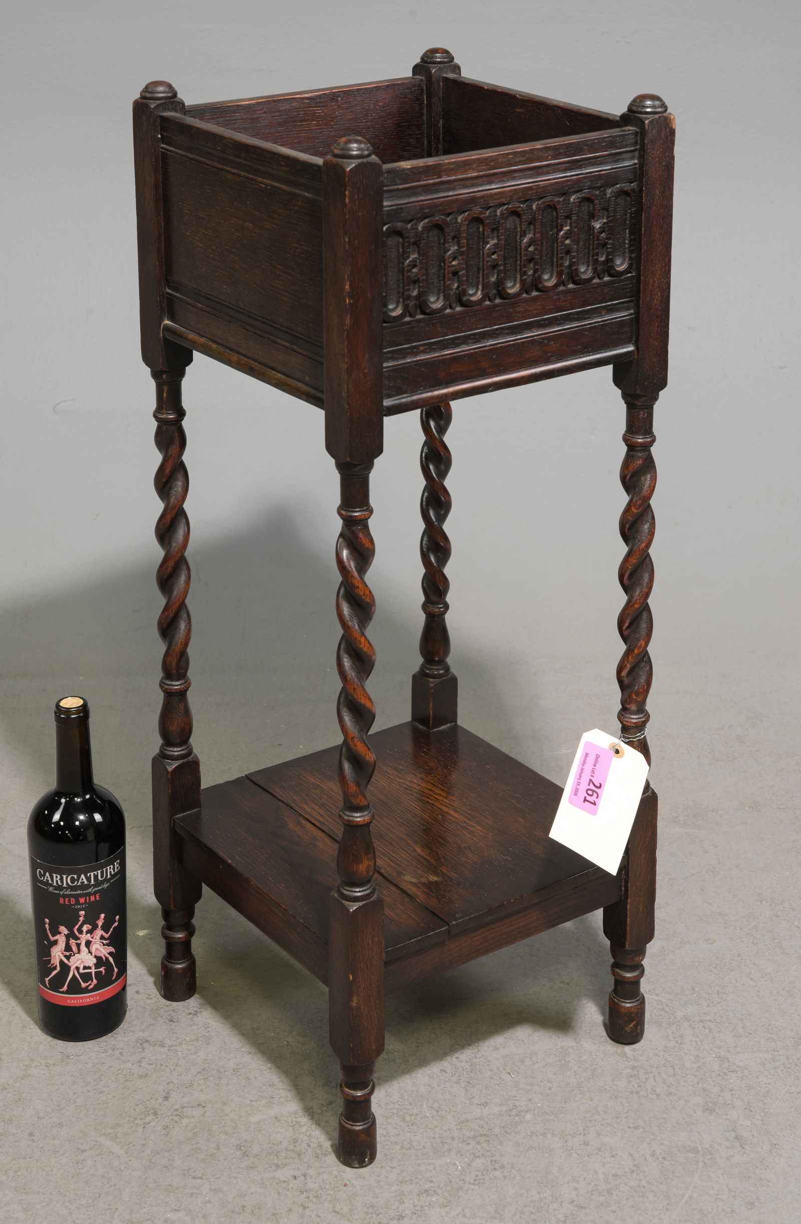 British Oak Barley Twist Plant Stand: British Oak Barley Twist Plant Stand - 33 in tall x 12 x 12