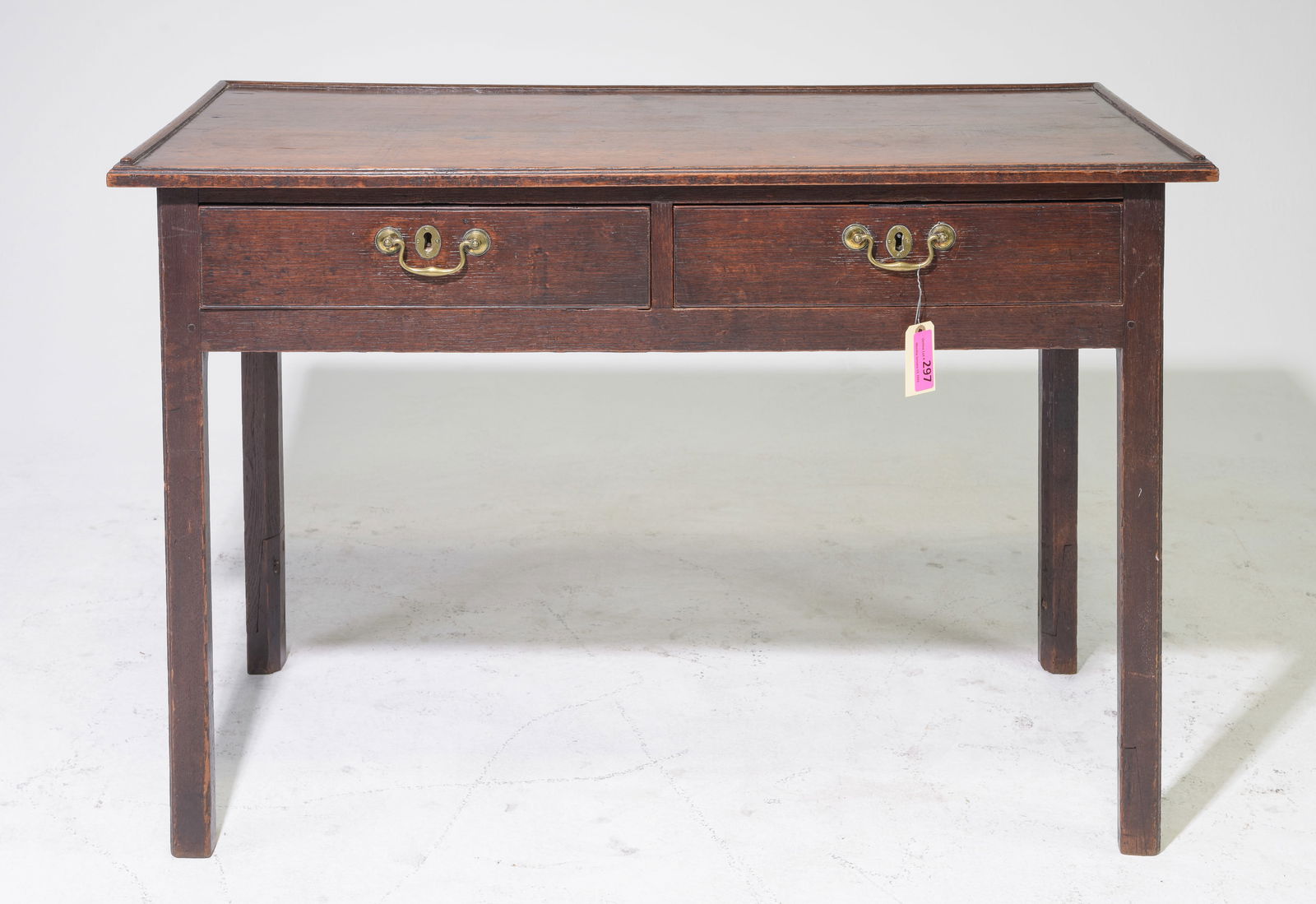 British Oak Two Drawer Work Table / Desk (1 of 6)