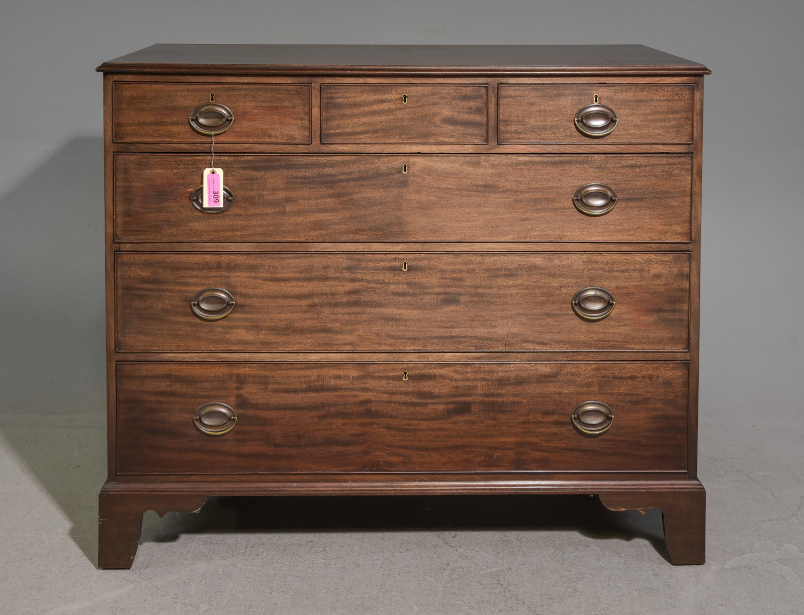 Georgian Mahogany 6 Drawers Chest: Georgian Mahogany 6 Drawers Chest - 42 in tall x 50 x 22