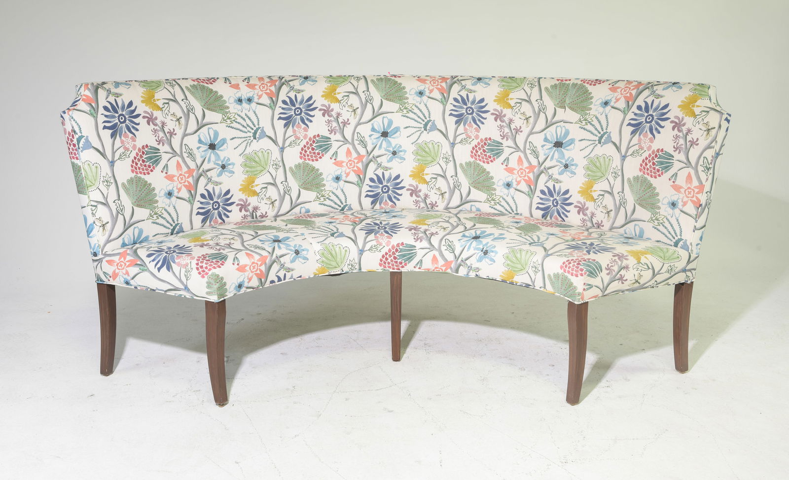 Contemporary Large Curved Floral Upholstered Sofa (1 of 4)