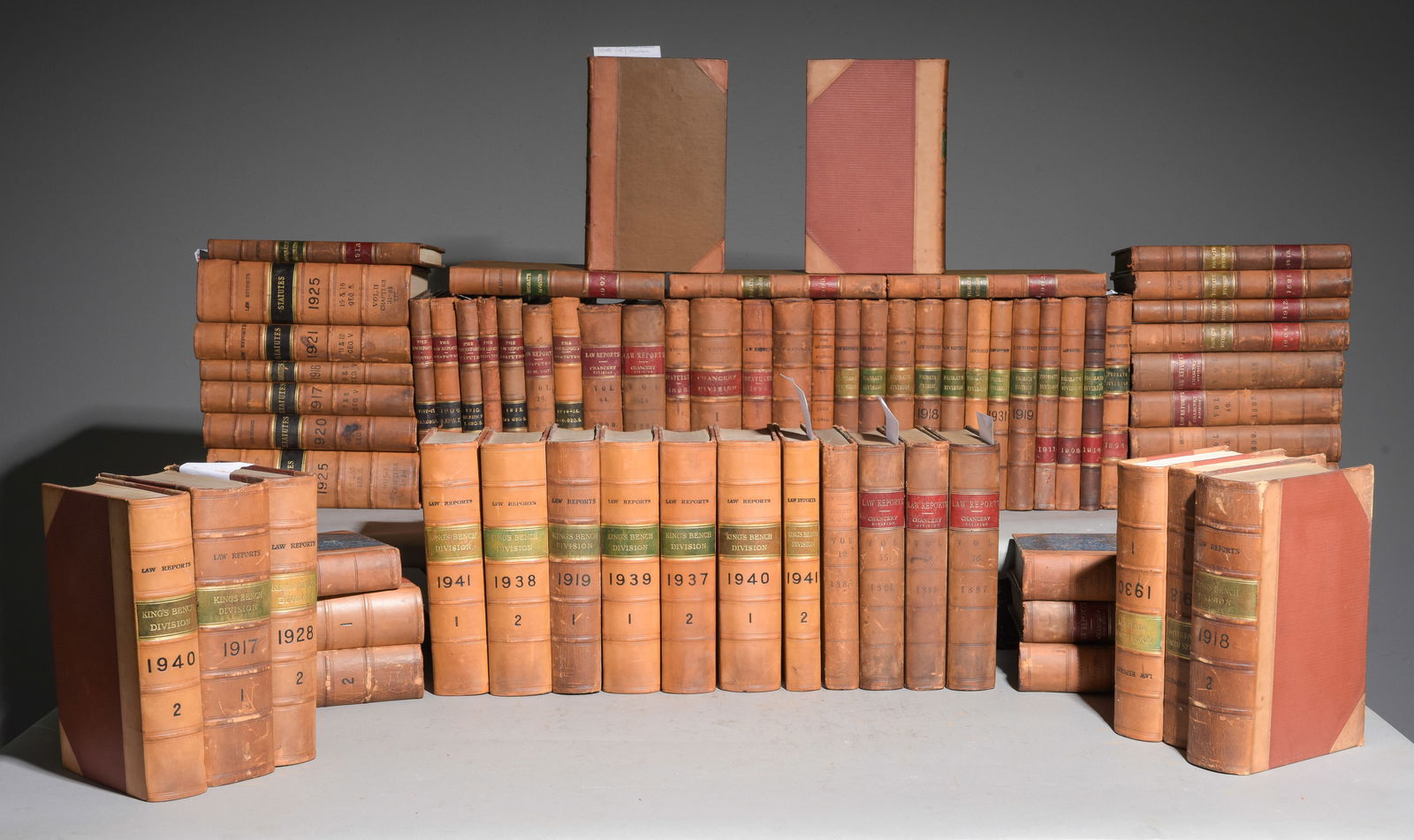 68 Assorted English Leather Bound Law Books (1 of 7)