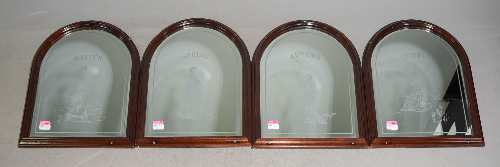 English Mahogany Framed Four Seasons Mirrors (1 of 8)