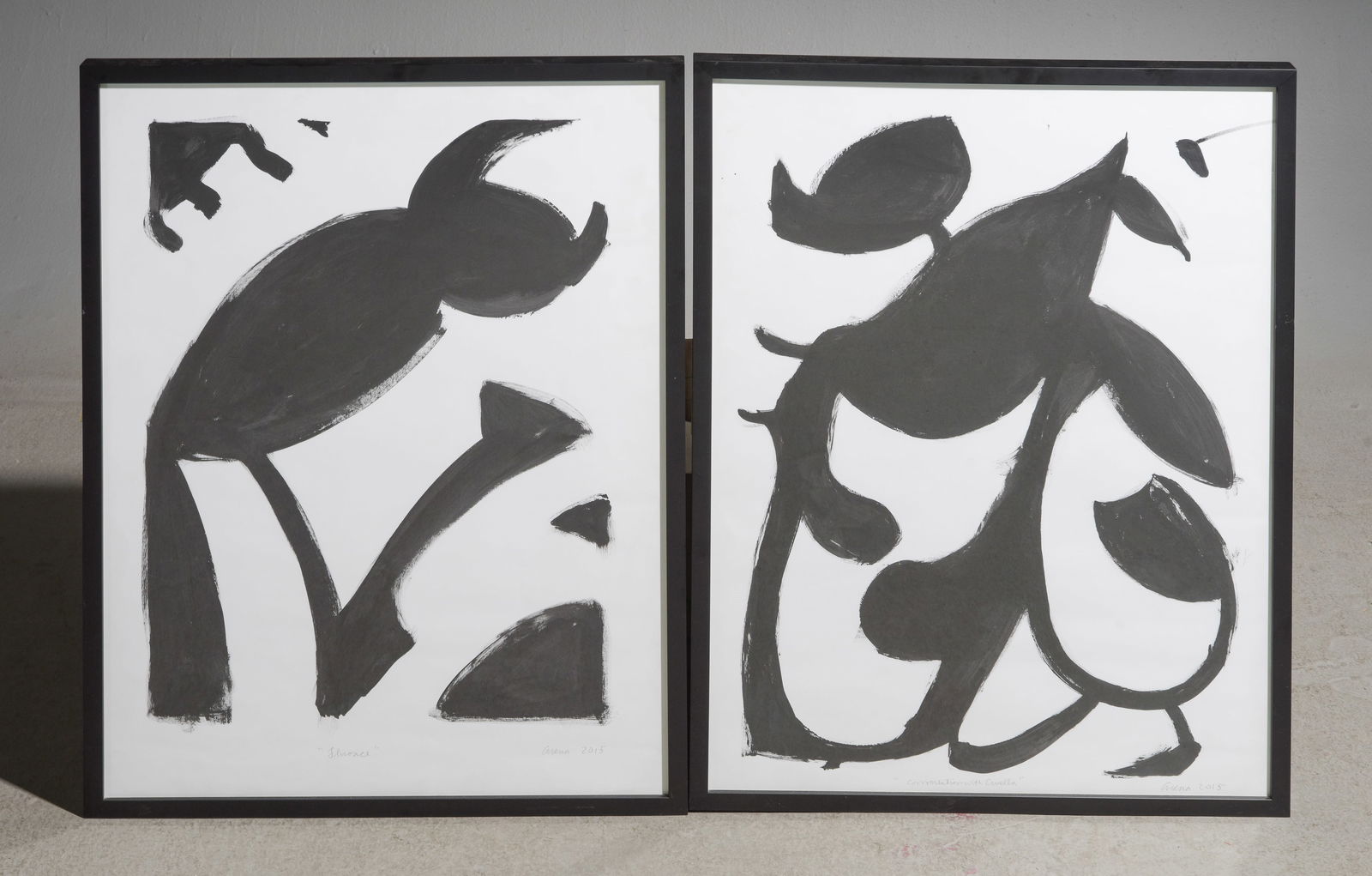 2pcs Framed Black & White Abstract Art (1 of 4)