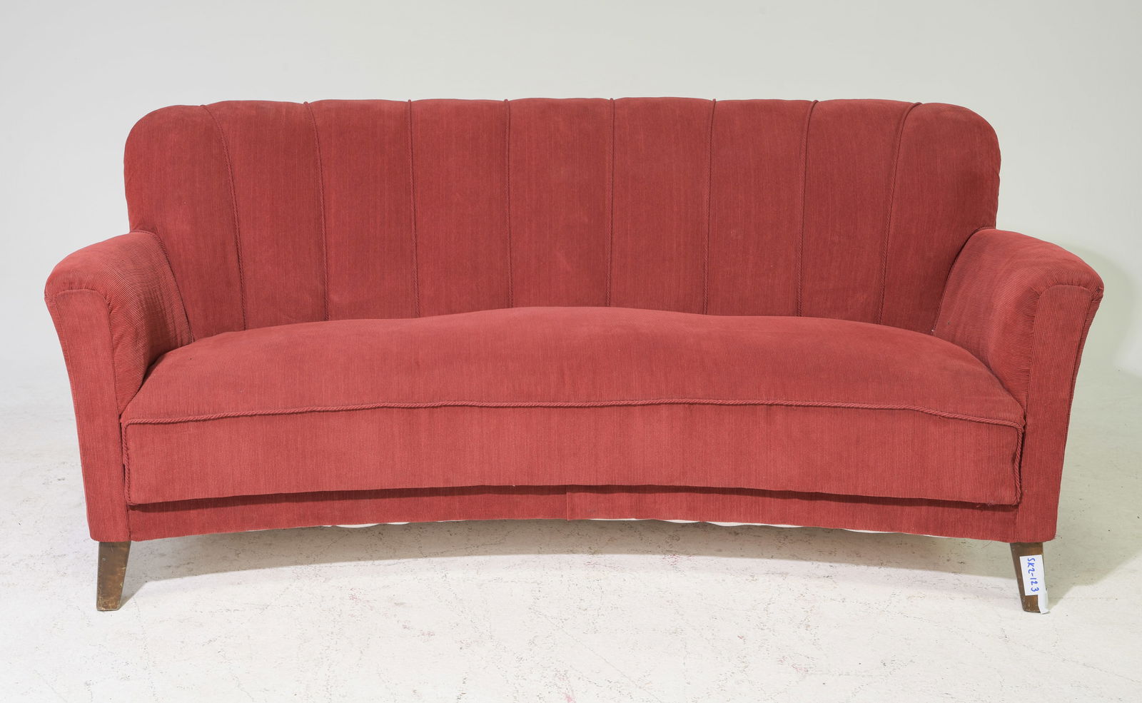 Swedish Modern Curved Sofa: Swedish Modern Curved Sofa - 30 in tall x 70 x 30 with a seat height of 15 inches