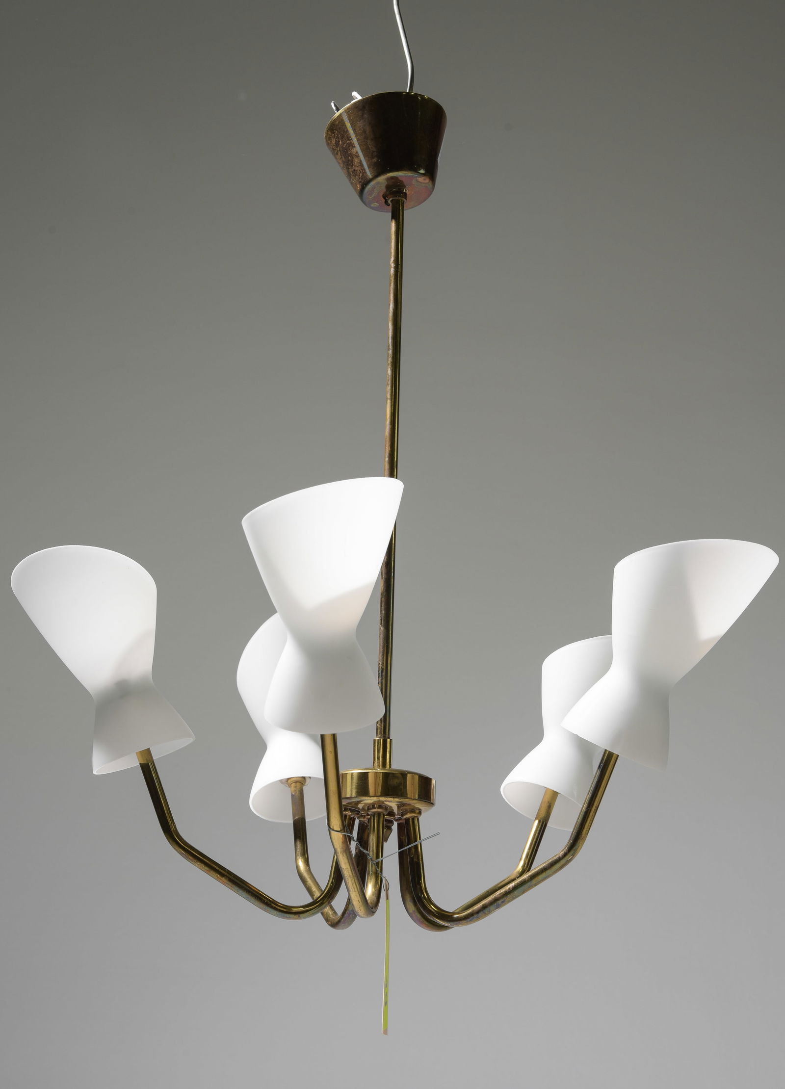 Swedish Brass Six Light Chandelier (1 of 2)