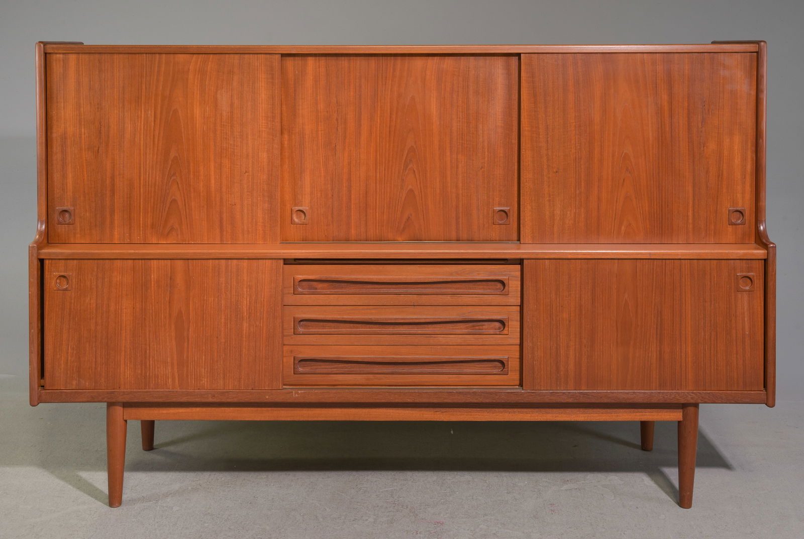 Danish Modern Highboard by Johannes Anderson: Danish Mid Century Modern Highboard by Johannes Anderson for Silkeborg - 50.5 in tall x 78.75 x 19.75