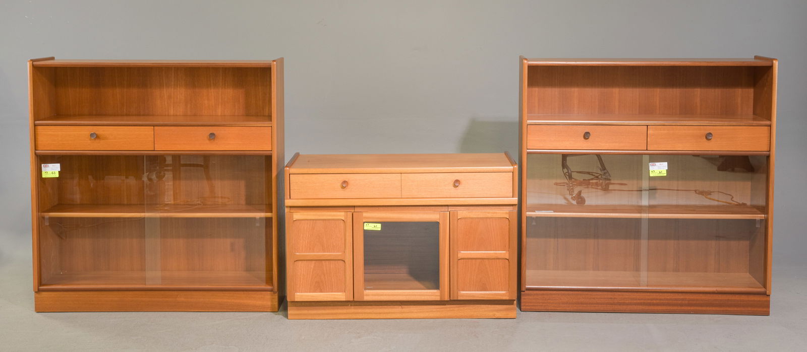 2 Mid Century Modern Bookcases & Cabinet (1 of 6)