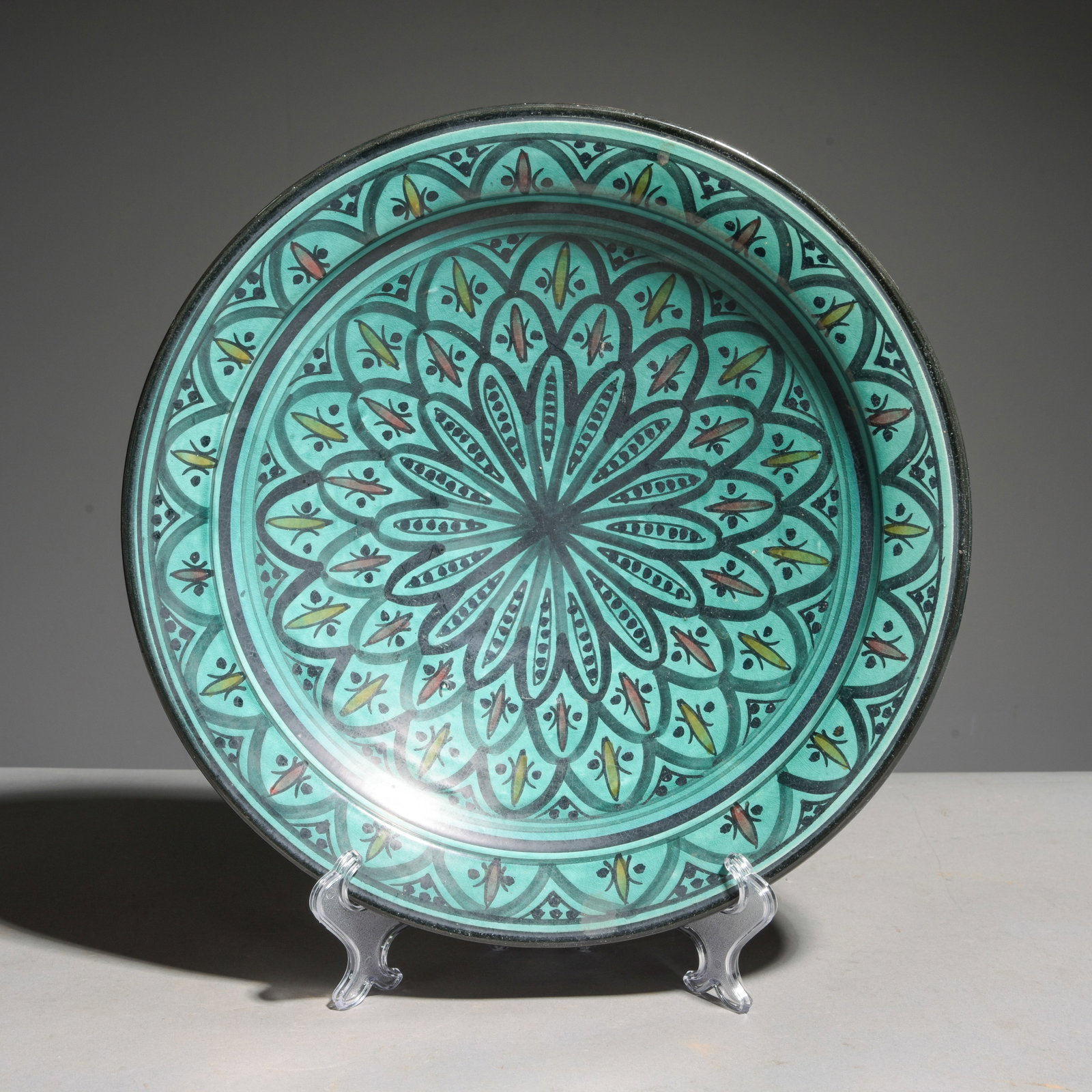 Hand Painted Moroccan Charger / Center Bowl #2: Hand Painted Moroccan Charger / Center Bowl - 3 in tall x 14.5 inch diameter