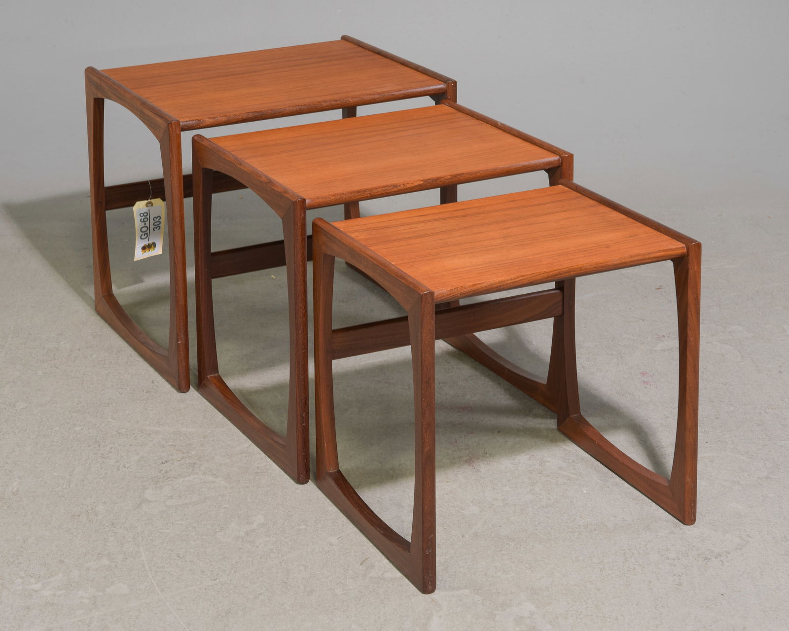 Mid Century Modern Quadrille Nest of 3 Tables #1: This Danish Modern Style Nest is British and made by Mid Century Modern Furniture Maker G Plan ( Gplan ) it stacks to make a bookcase as well. - 19.5 in tall x 21 x 17, 18 in tall x 19 x 15.5 and 17 i