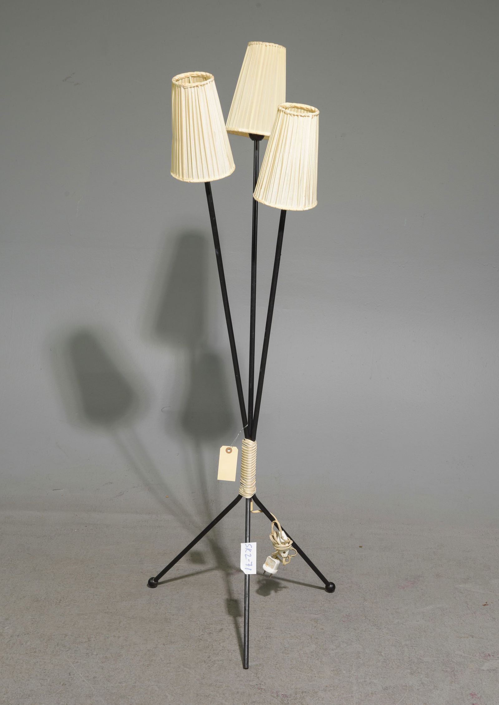 Swedish Metal Three Light Floor Lamp (1 of 3)