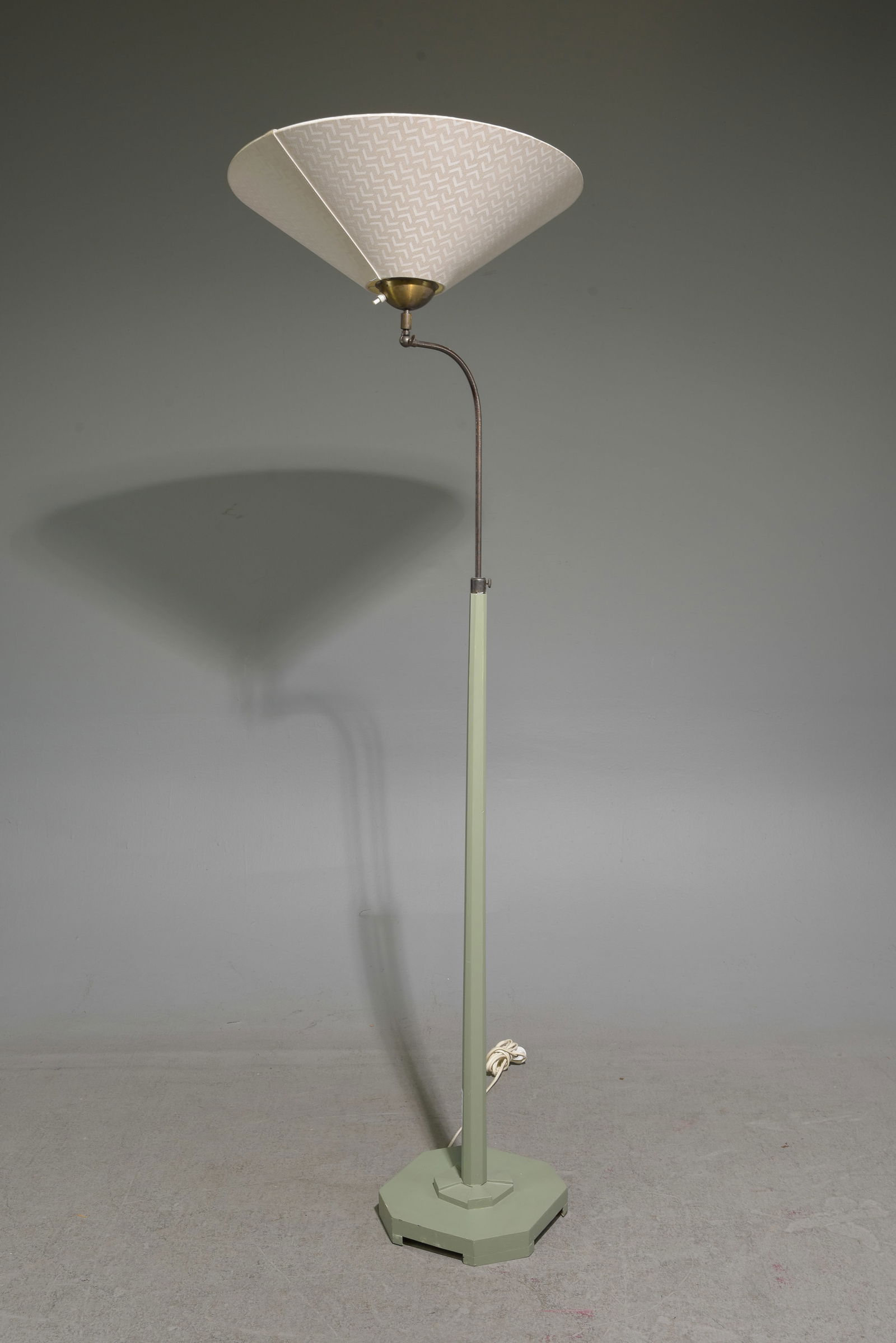 Swedish Painted Floor Lamp with Shade (1 of 2)