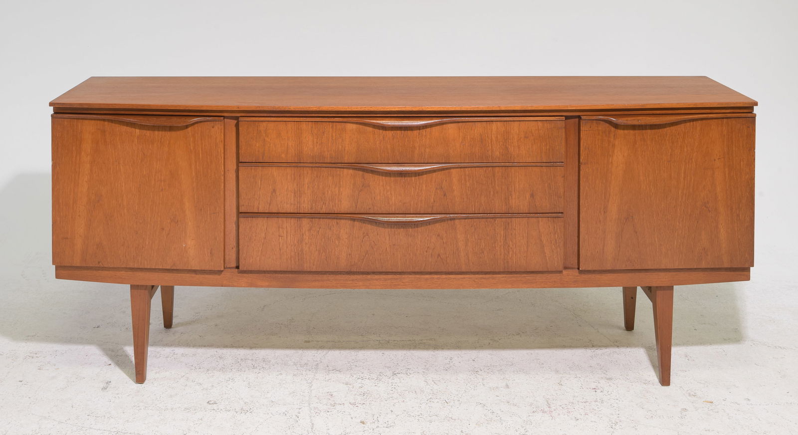 Mid Century Modern Teak Sideboard - Beautility: Danish Modern Style Teak Sideboard - Beautility - 30 in tall x 73 x 19