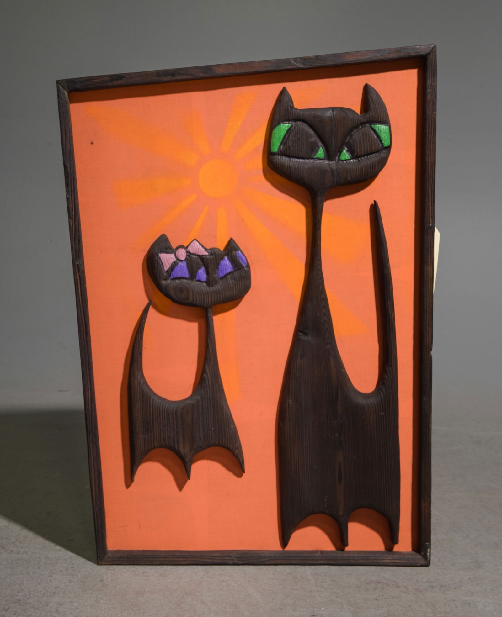 Witco Style " Tiki Cats " Art Wall Sculpture (1 of 2)
