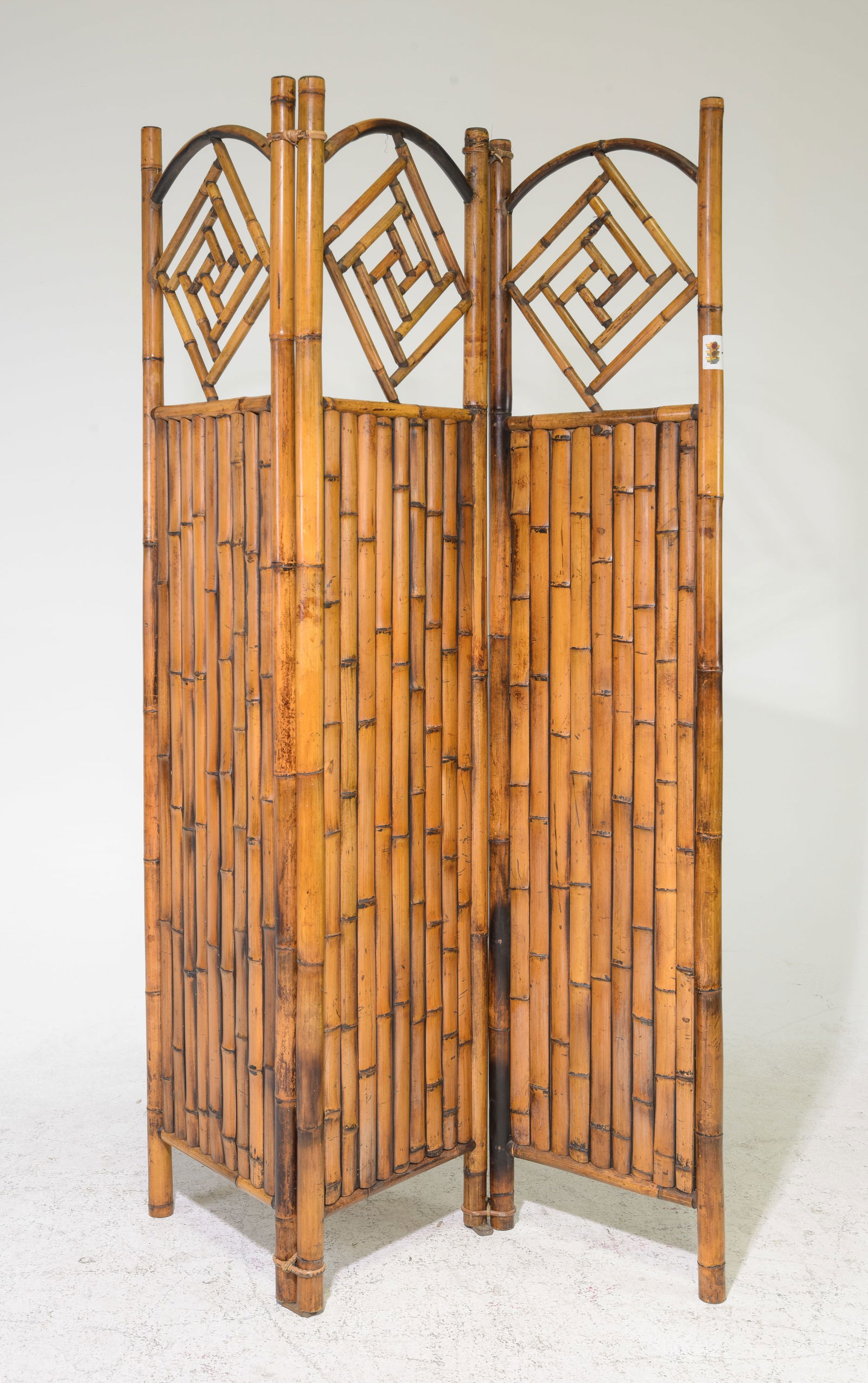 Mid Century Tiki Style 3 Panel Bamboo Screen (1 of 3)