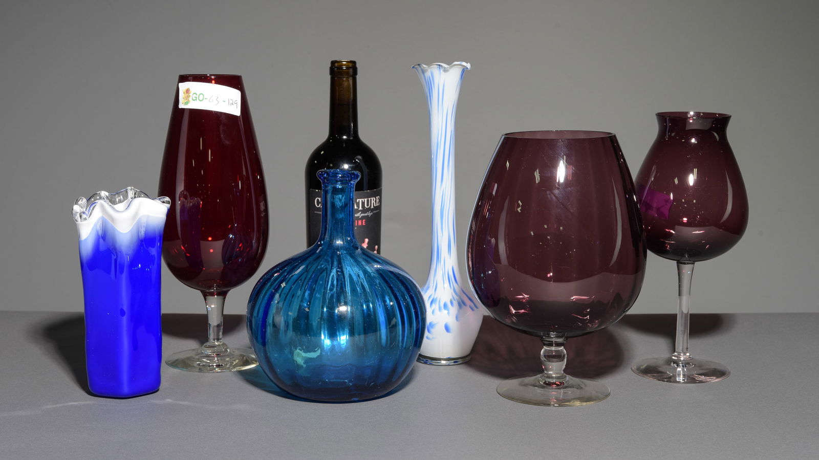 6 Hand Blown Glass Vases & Snifters (1 of 3)
