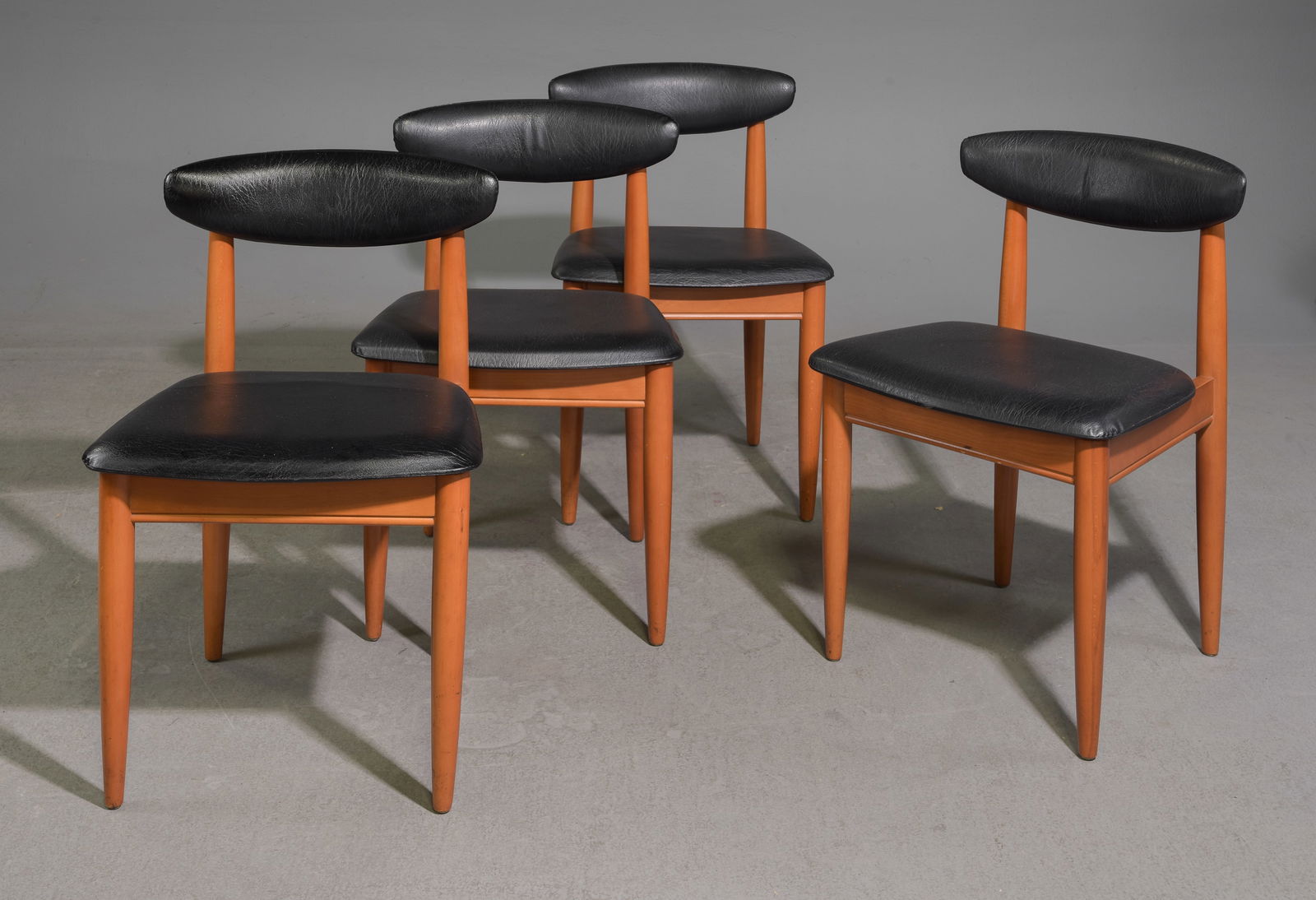 Set Of 4 Mid Century Modern Dining Chairs: Danish Modern Style Set Of Dining Chairs - 30 in tall x 18 x 17.5, seat height is 18.5 in