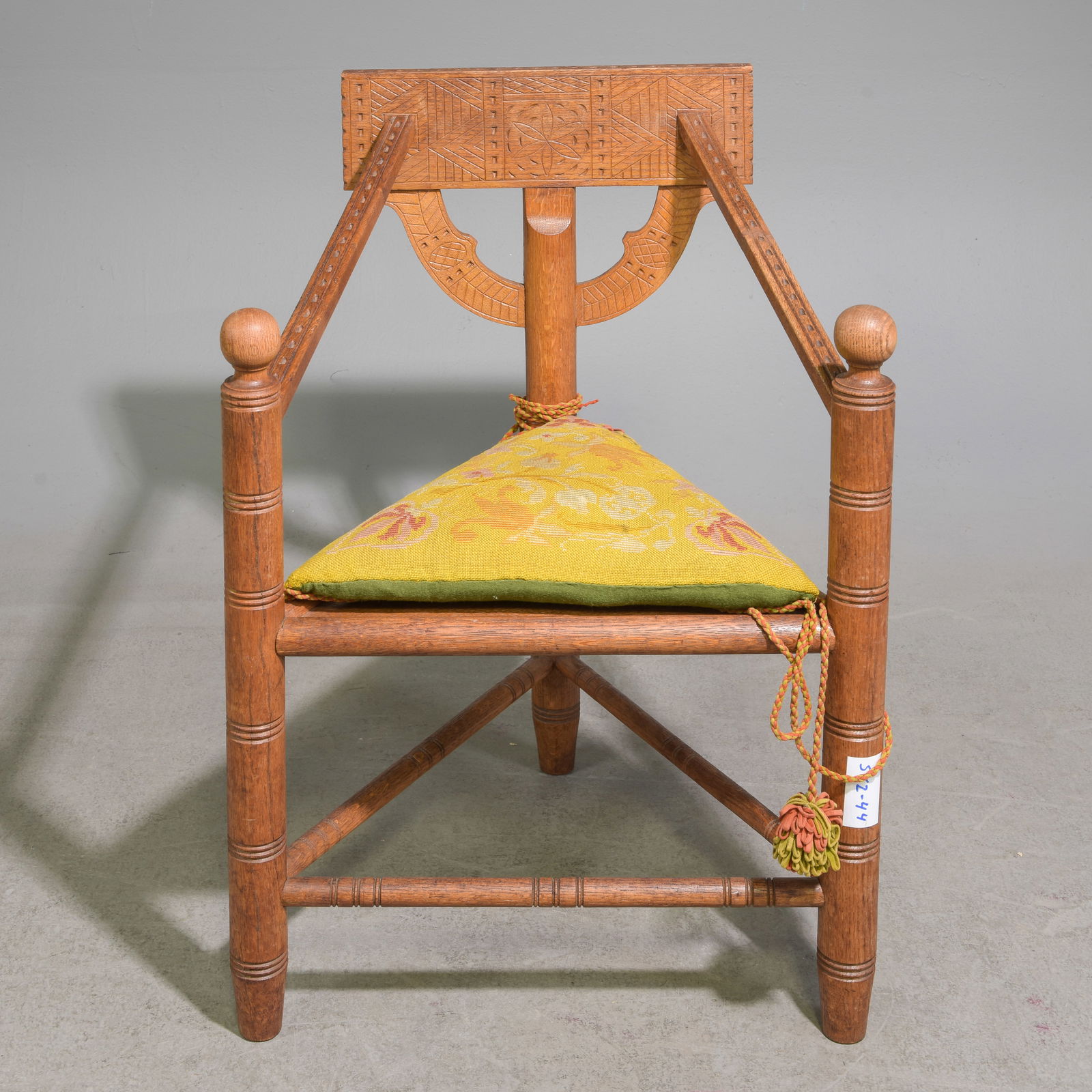 Swedish Mid Century Carved oak "Monk" Chairs #1: 2 Swedish Mid Century Modern Carved oak "Monk" Chairs - 34 in tall x 24 x 20, seat height is 17 in