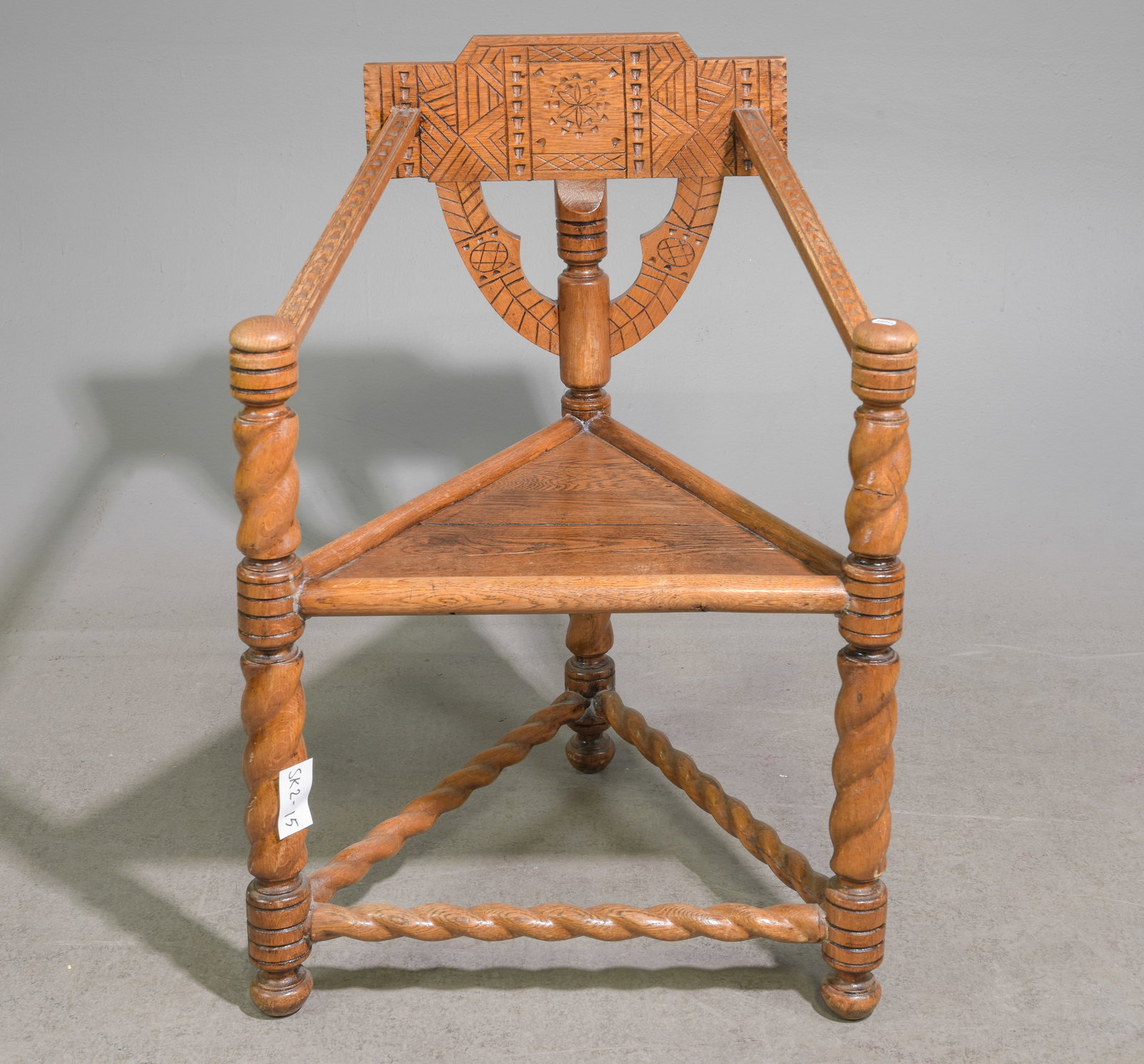 Swedish Mid Century Carved oak "Monk" Chairs #2: Swedish Mid Century Carved oak "Monk" Chairs - 34.5 in tall x 24.5 x 20, seat height is 17.5 in