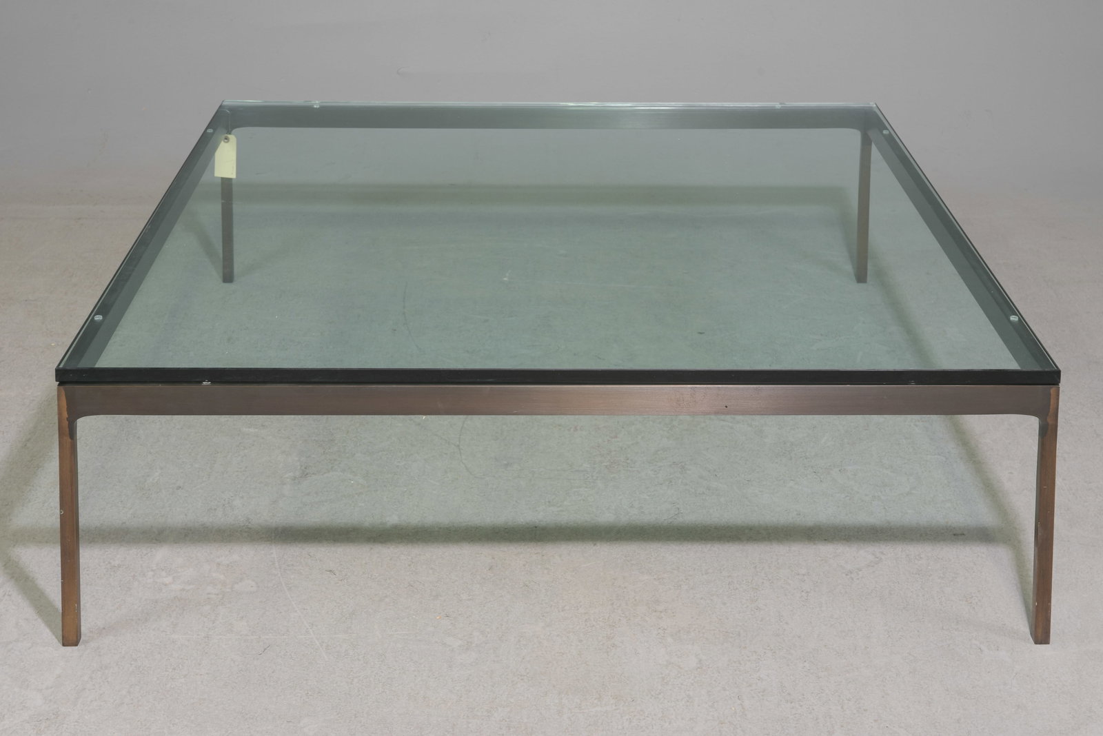 Large Mid Century Square Glass Top Coffee Table (1 of 2)