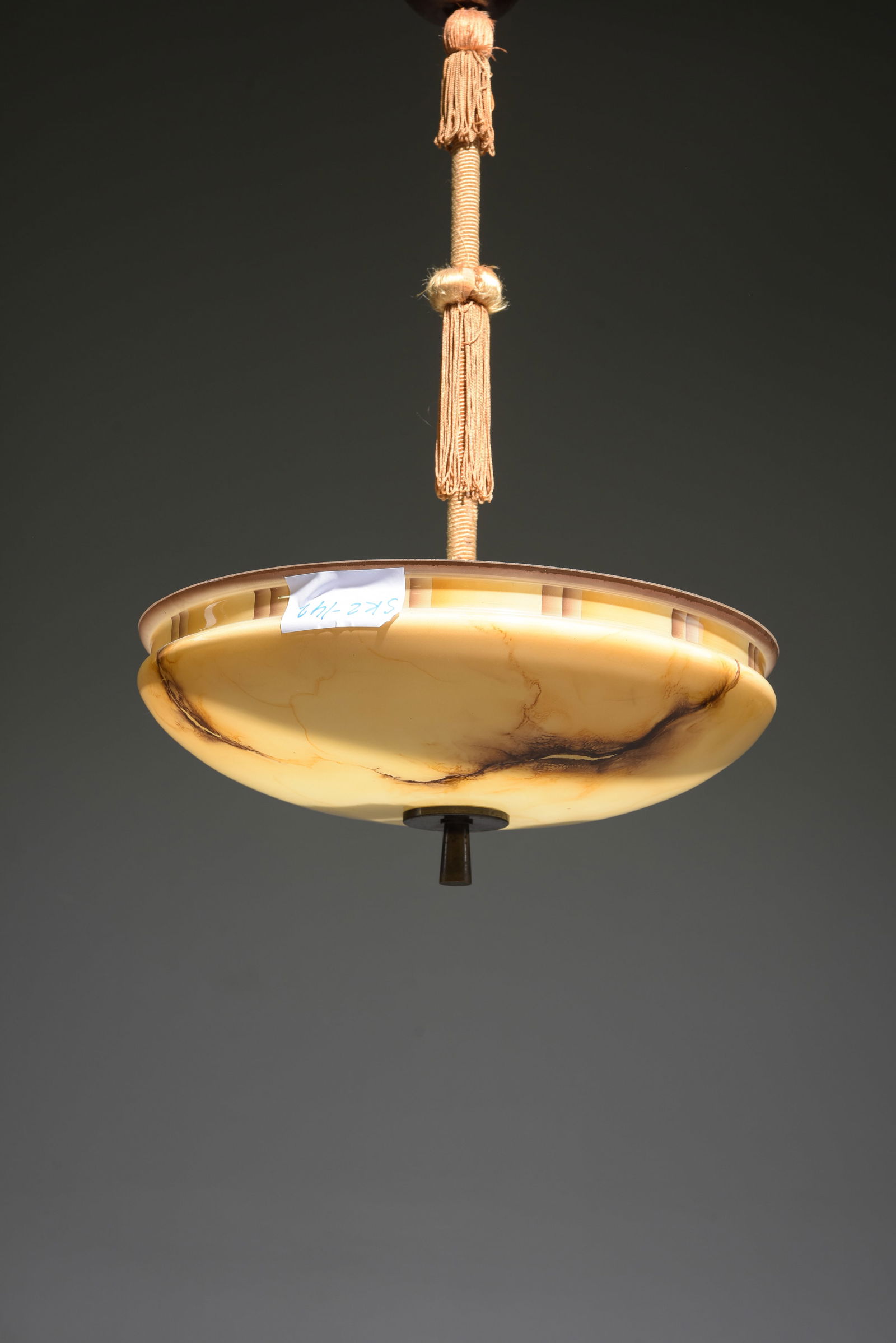 Art Deco Alabaster Style Glass Chandelier: Art Deco Alabaster Style Glass Chandelier - 25 in tall x 16 in diameter