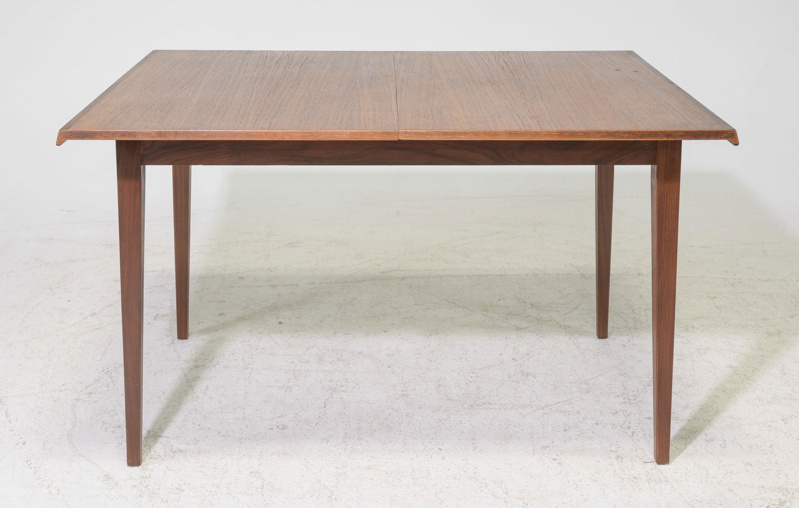 Mid Century Modern Table with Pop Up Leaf - Meredew: Danish Modern Style Dining Table with Pop Up / Butterfly Leaf by Meredew - 29 in tall x 47 x 35.25, leaf adds an additional 20 inches, Floor to apron is 27.75 inches and the space between the legs is
