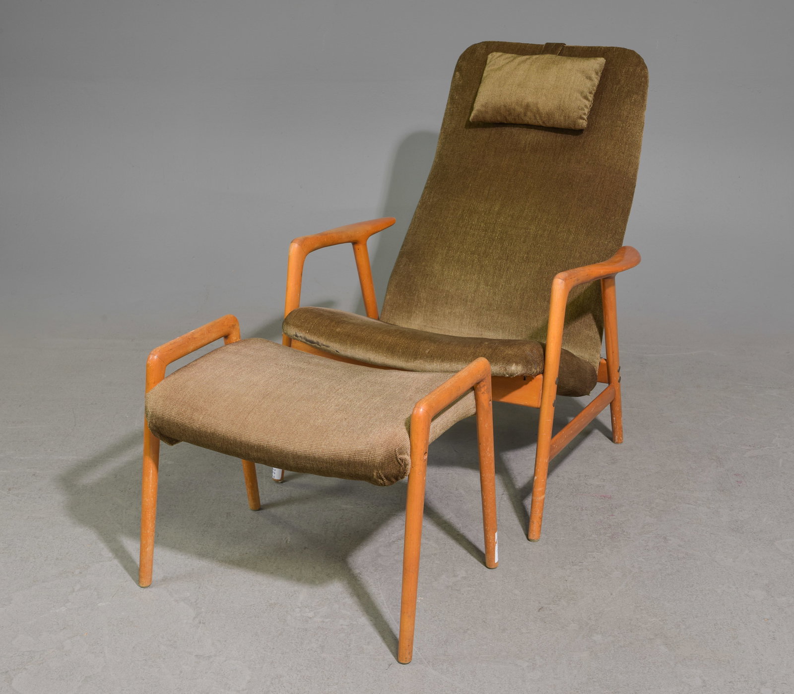 Swedish Mid Century Modern Arm Chair & Stool (1 of 7)