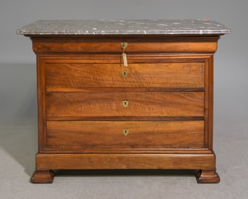 Louis Philippe Style 4 Drawers Marble Top Chest