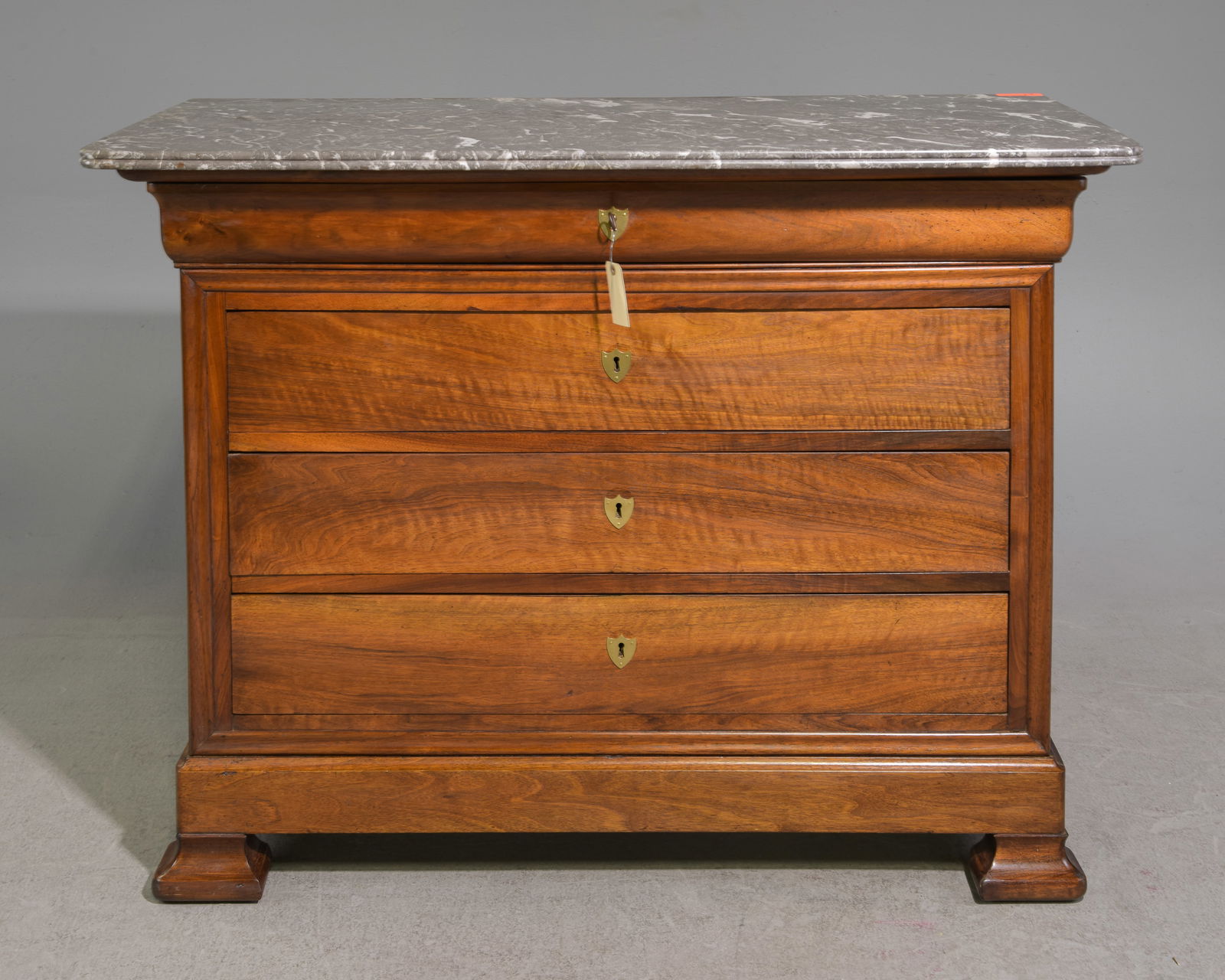 Louis Philippe Style 4 Drawers Marble Top Chest (1 of 6)