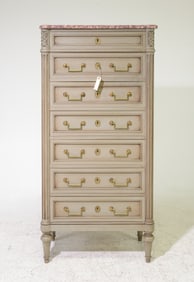 Louis XVI Style Painted Marble Top Semainier