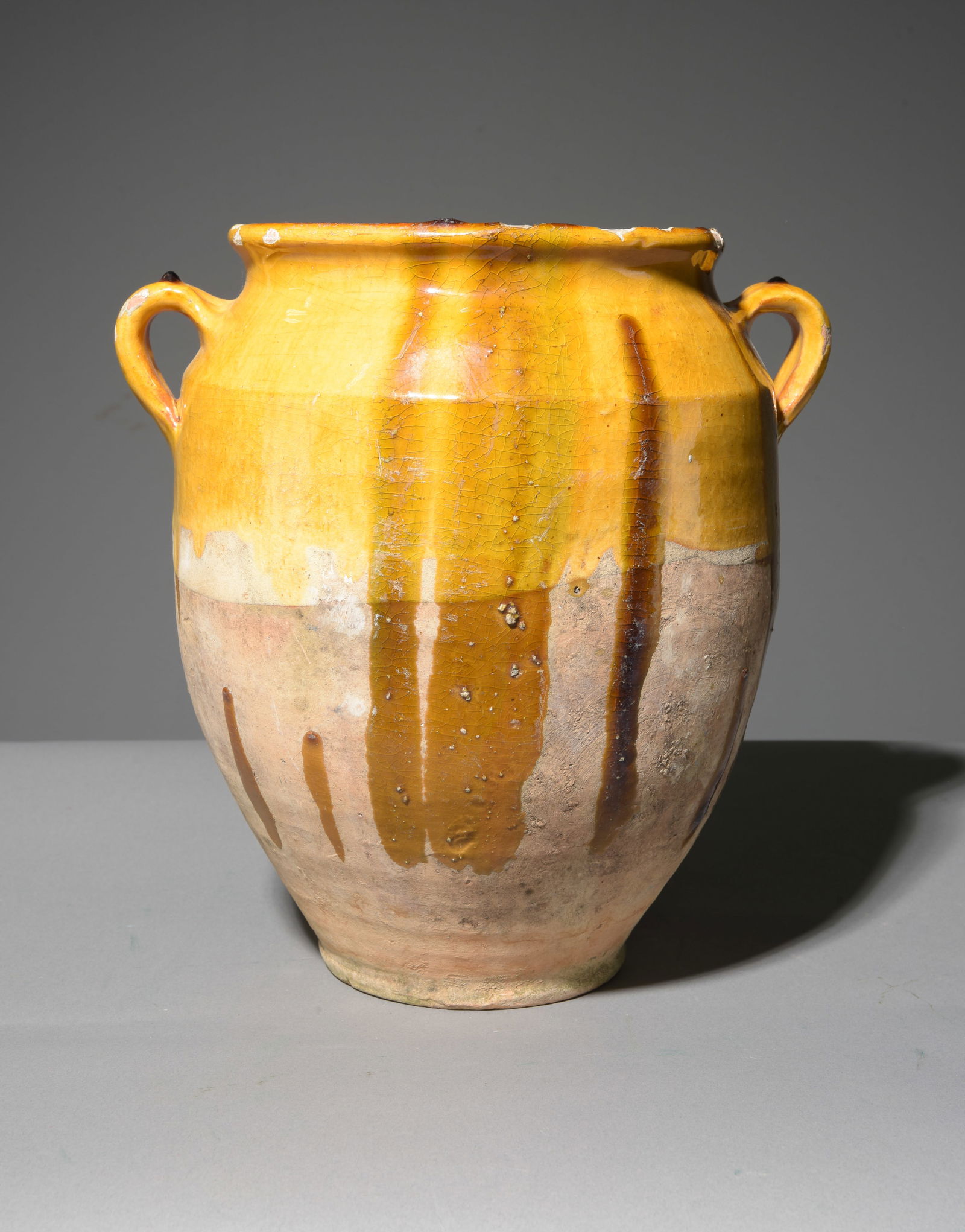 French Yellow Glazed Confit Pot #1 (1 of 4)