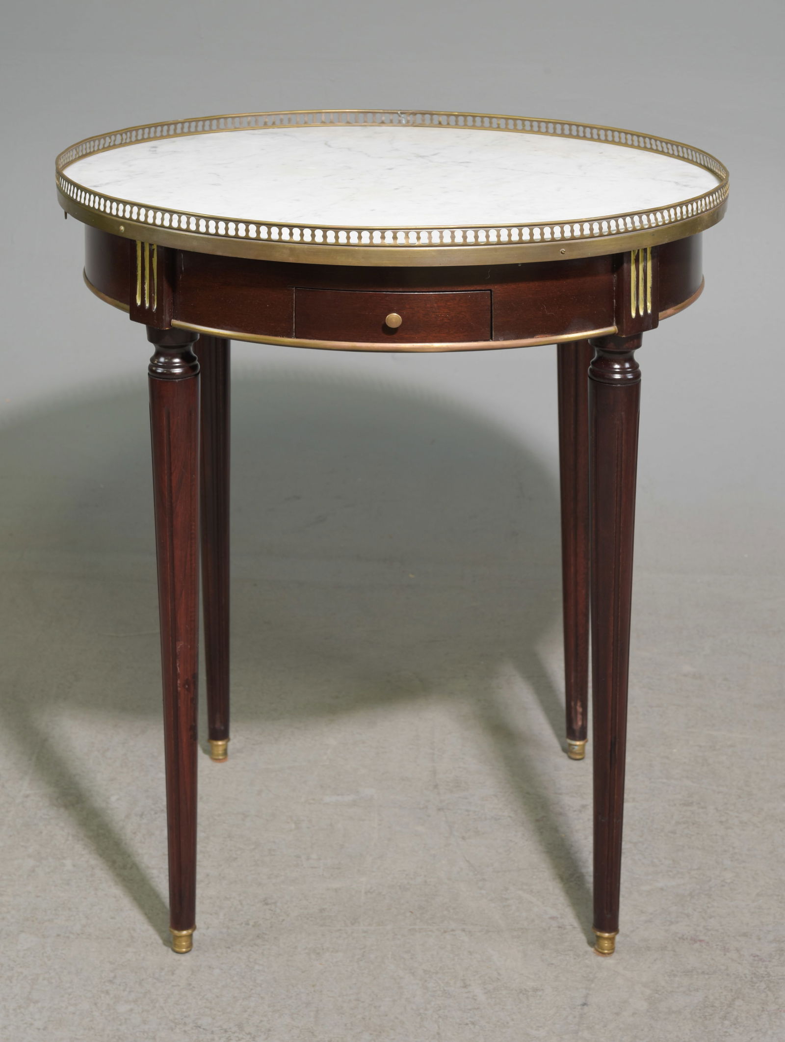 Louis XVI Style White Marble Top Boulotte Table (1 of 3)