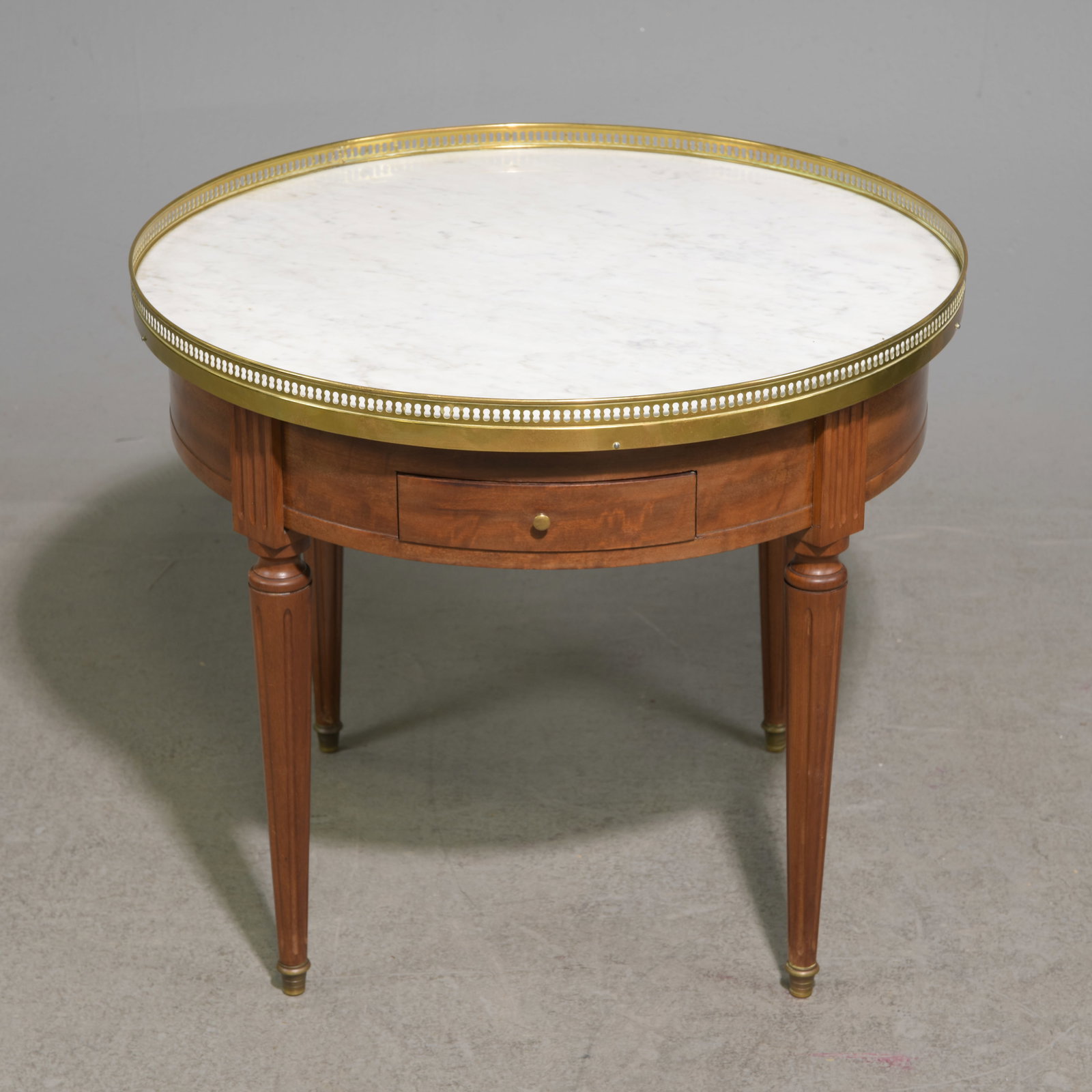 Louis XVI Style White Marble Top Low Boulotte Table (1 of 3)