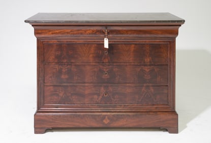 Louis Philippe Style Marble Top 4 Drawers Chest