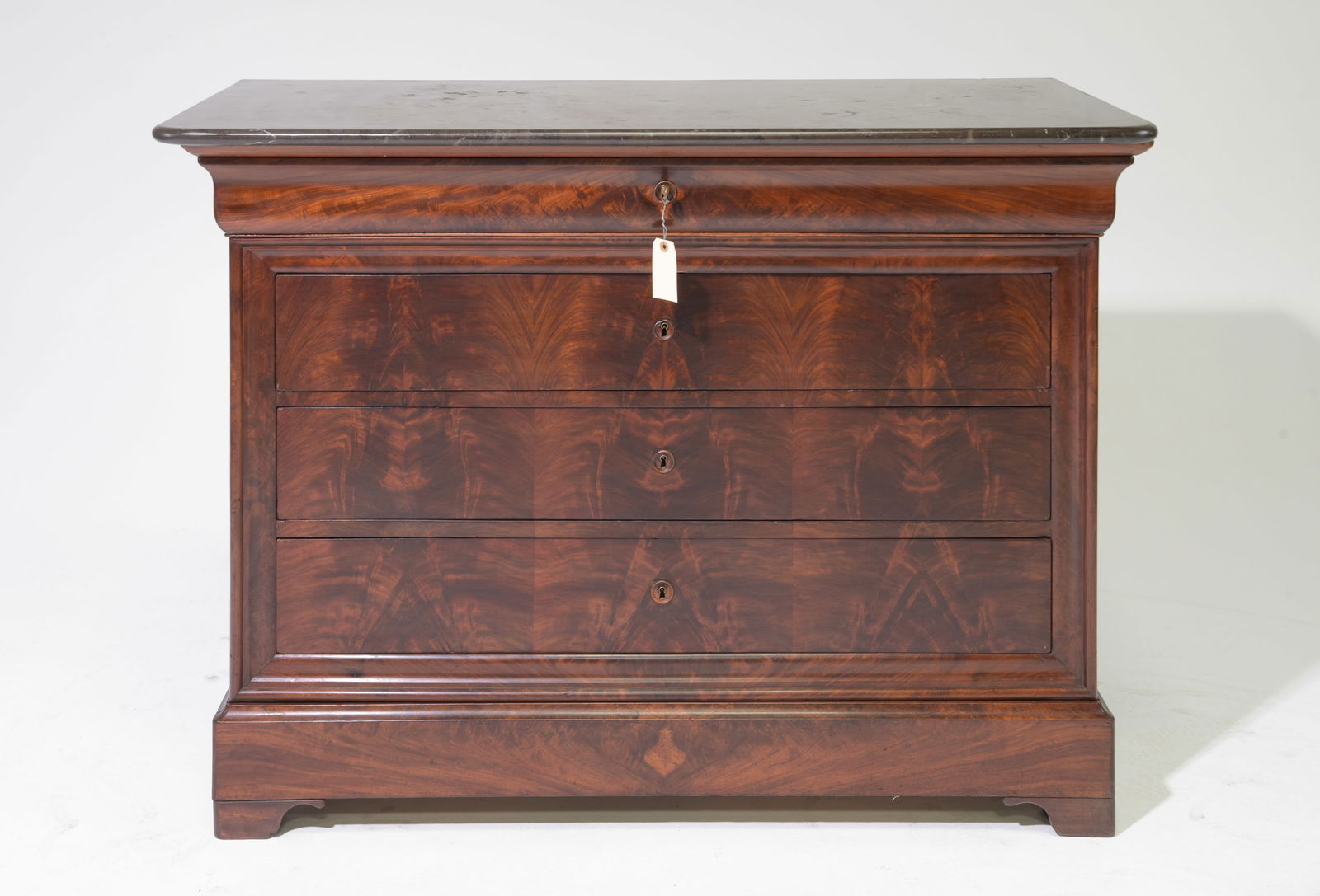 Louis Philippe Style Marble Top 4 Drawers Chest (1 of 7)