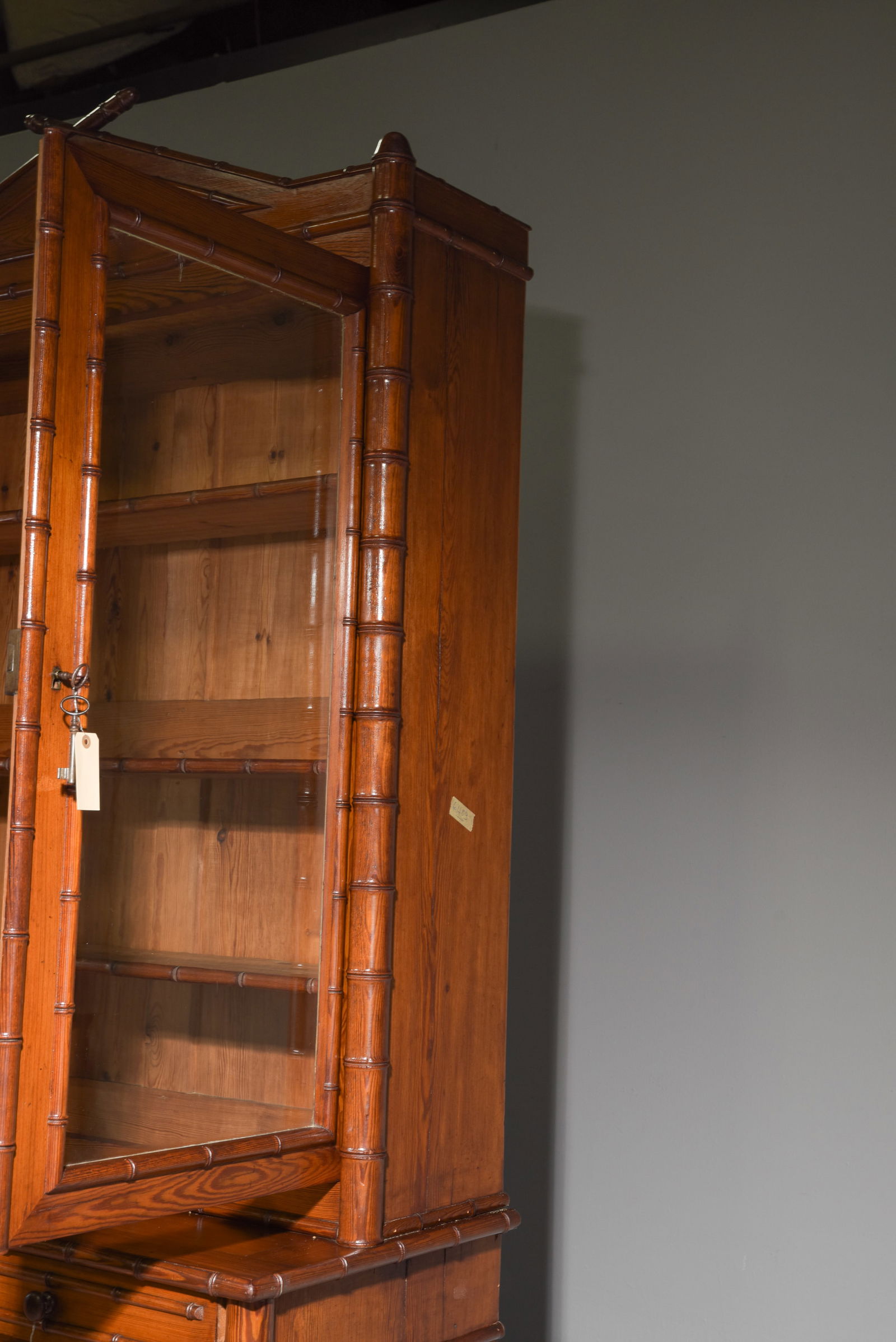 Faux Bamboo Large Step Back Bookcase / Cupboard - 3