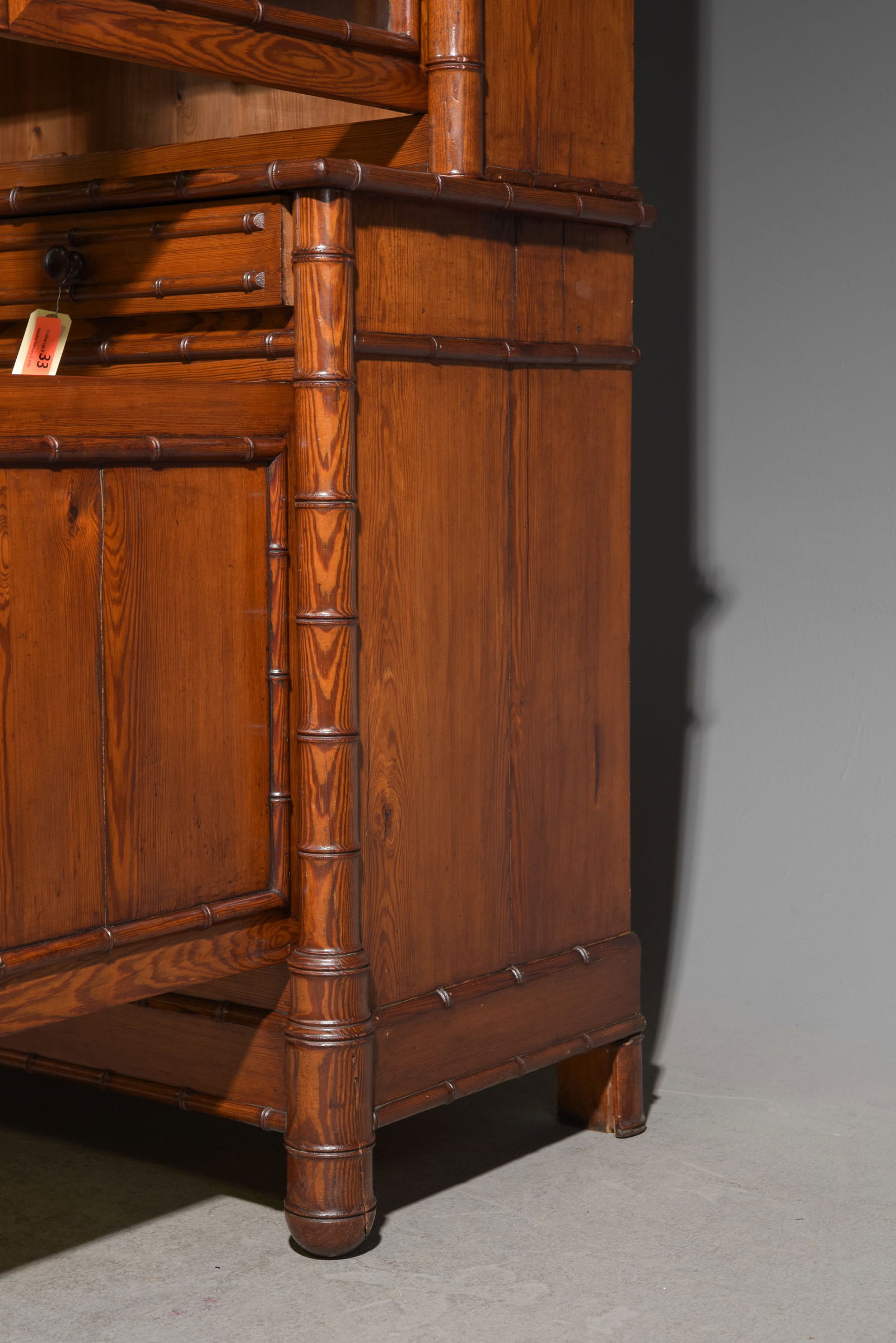 Faux Bamboo Large Step Back Bookcase / Cupboard - 4