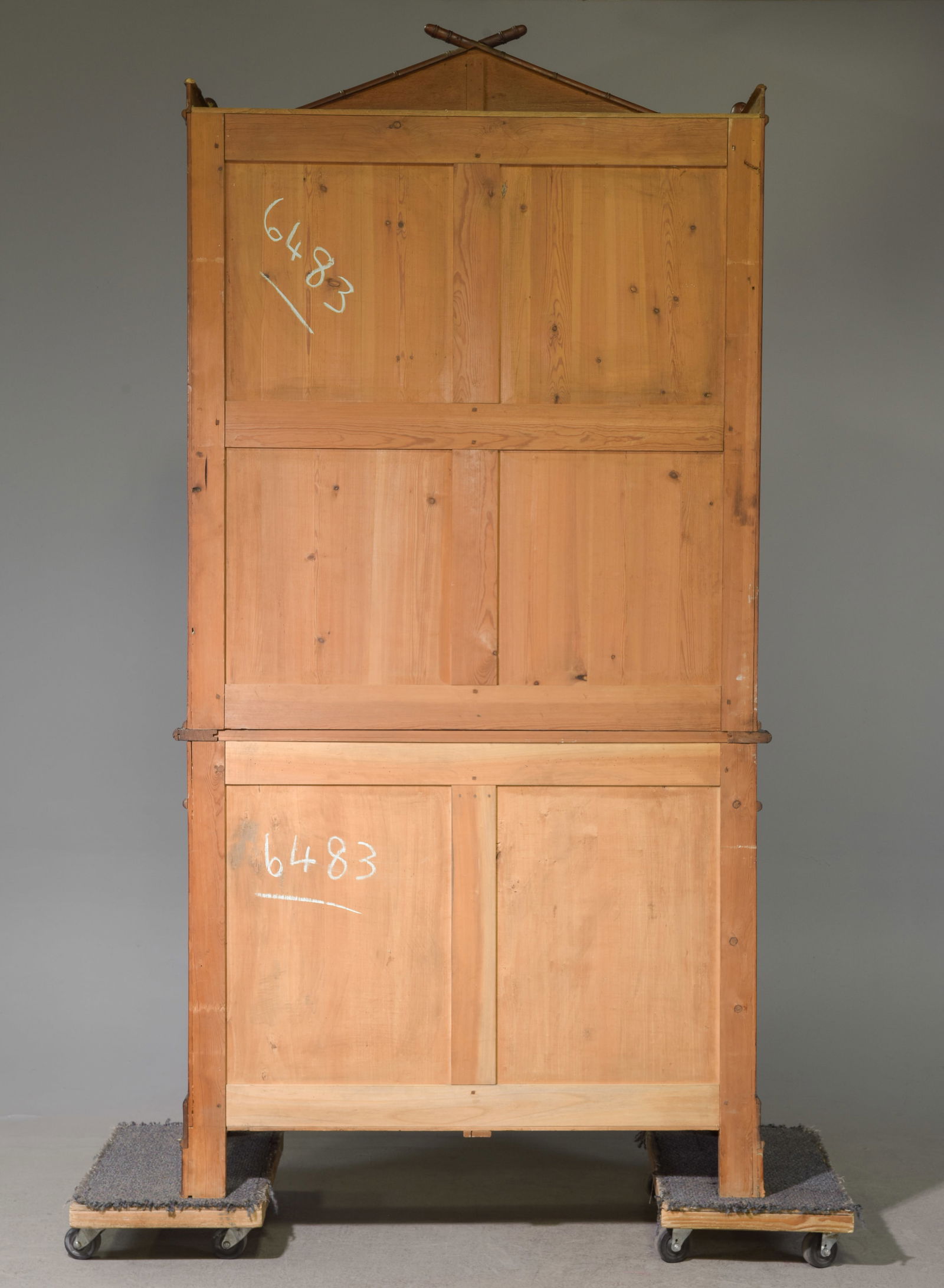 Faux Bamboo Large Step Back Bookcase / Cupboard - 7