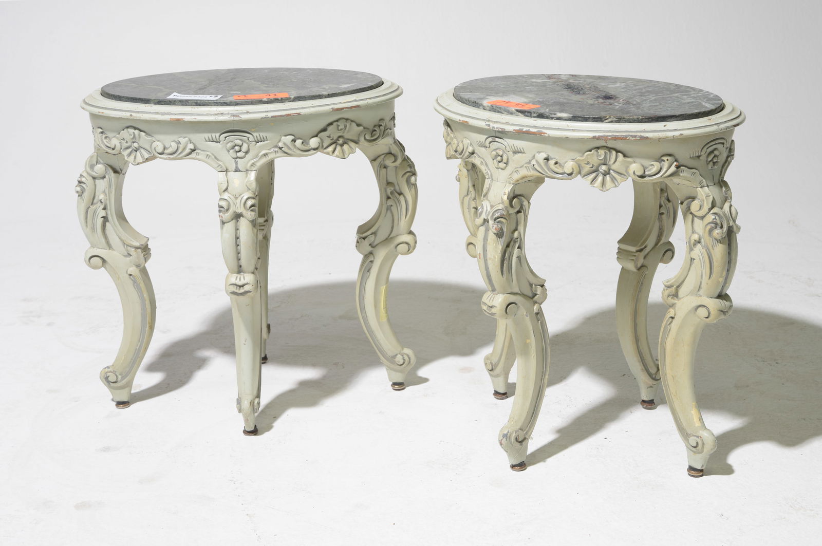 2 Louis XV Style Marble Top Tables / Plant Stands (1 of 3)