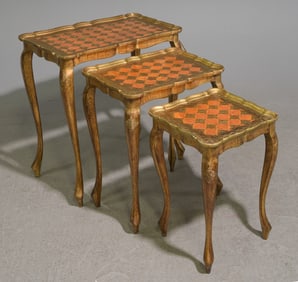 French Florentine Nest of Three Tables