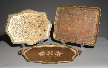 3 Assorted French Florentine Platters / Trays