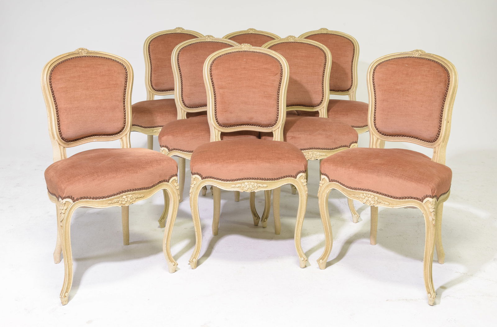 Louis XV Style Set of 8 Painted Dining Chairs (1 of 5)