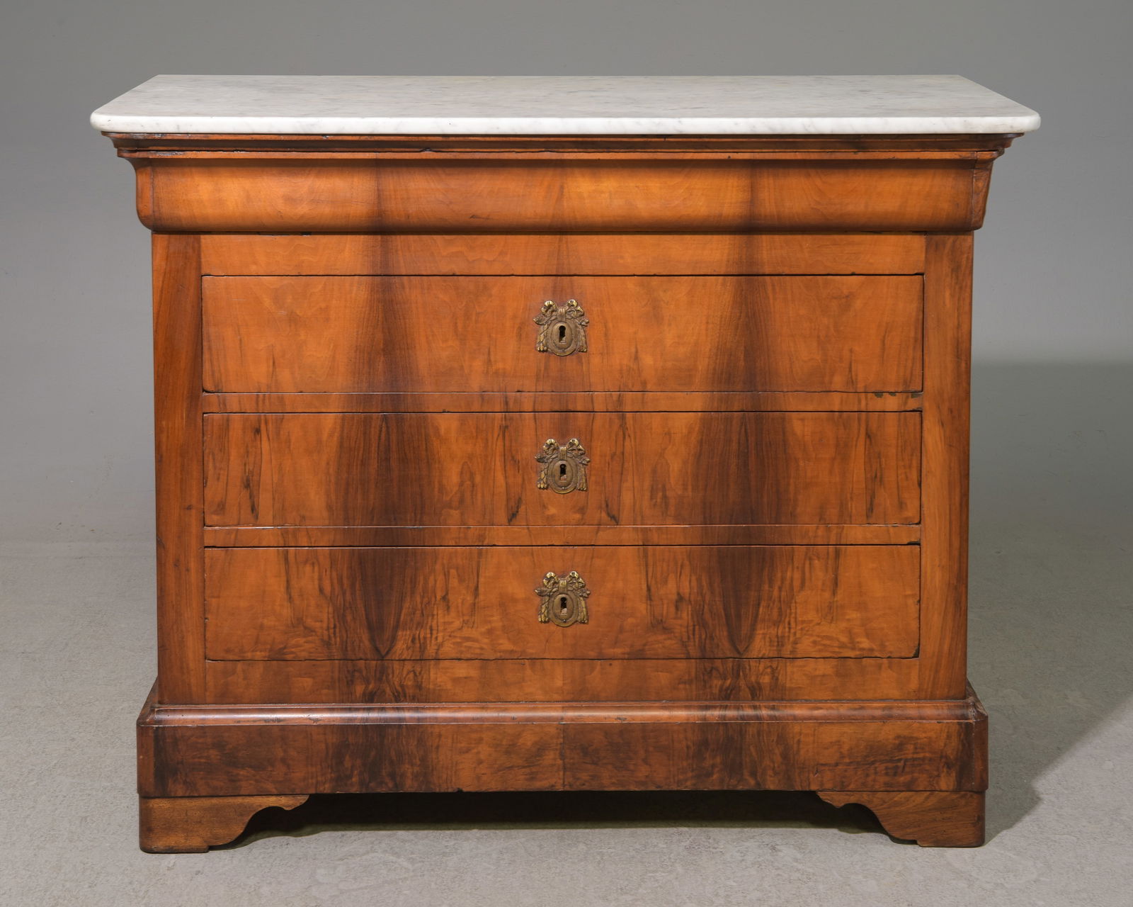 Louis Philippe Style Walnut Marble Top Chest #1 (1 of 6)