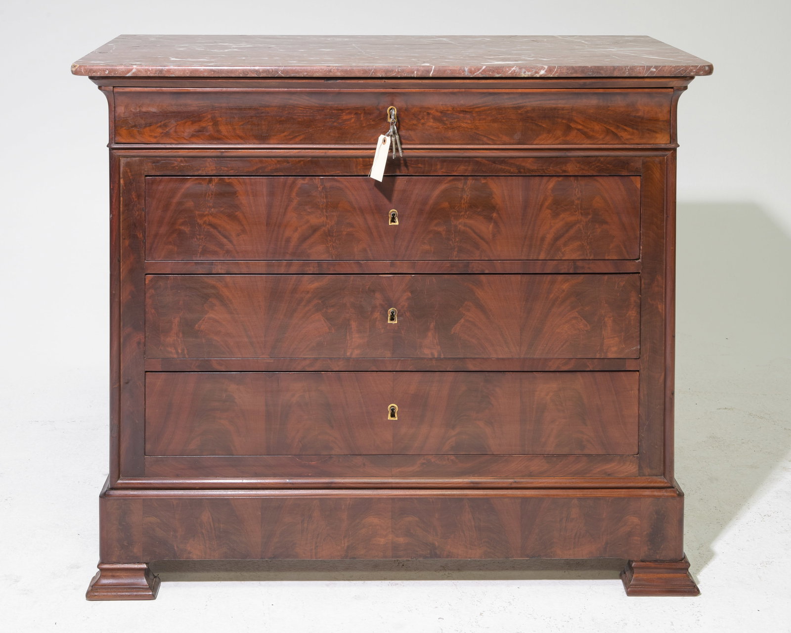 Louis Philippe Style Walnut Marble Top Chest #2 (1 of 7)