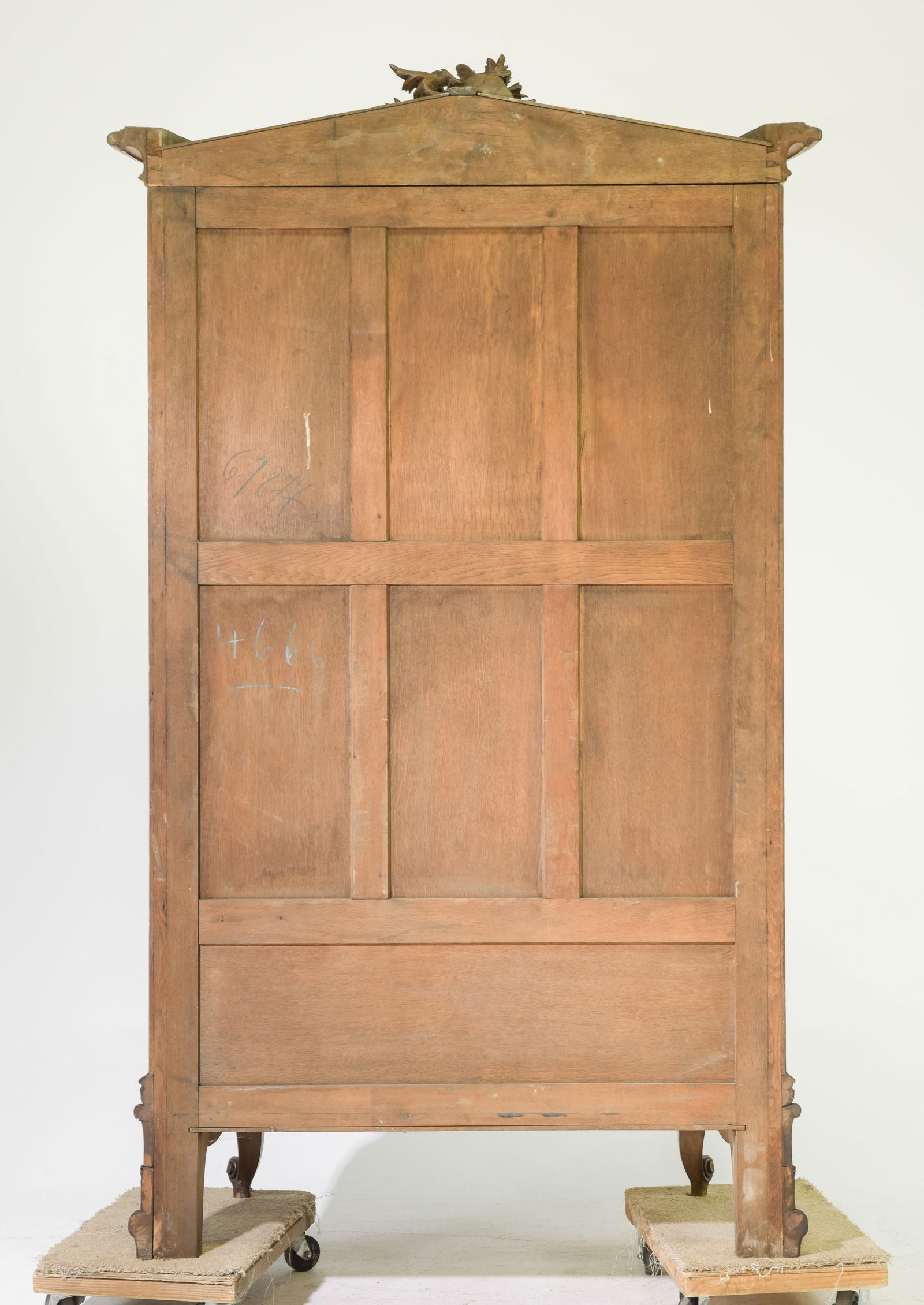 Louis XV Style Mirror Door Walnut Armoire - 9