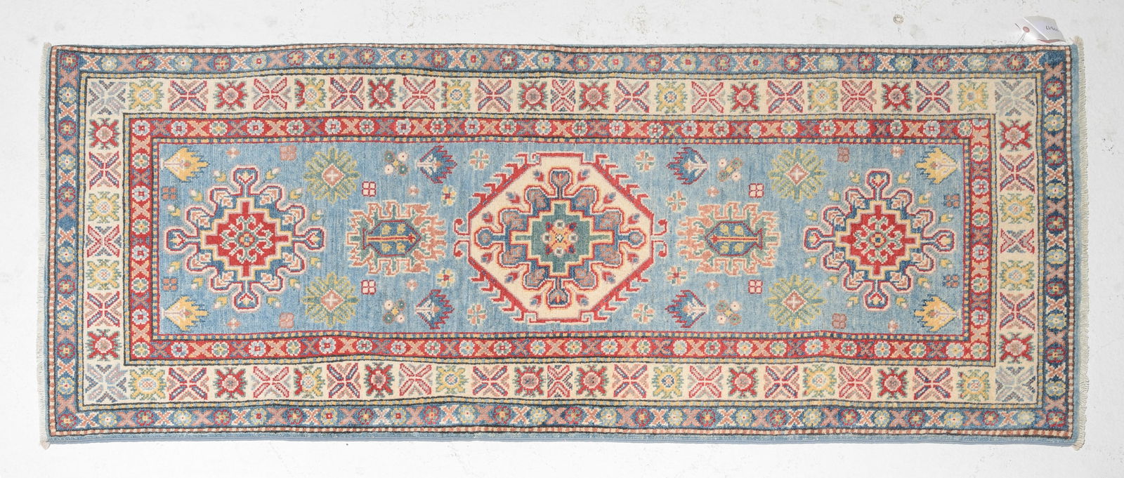 Hand Knotted Kazak Rug - 6'4 x 2'8: Hand Knotted Kazak Rug - 6'4 x 2'8