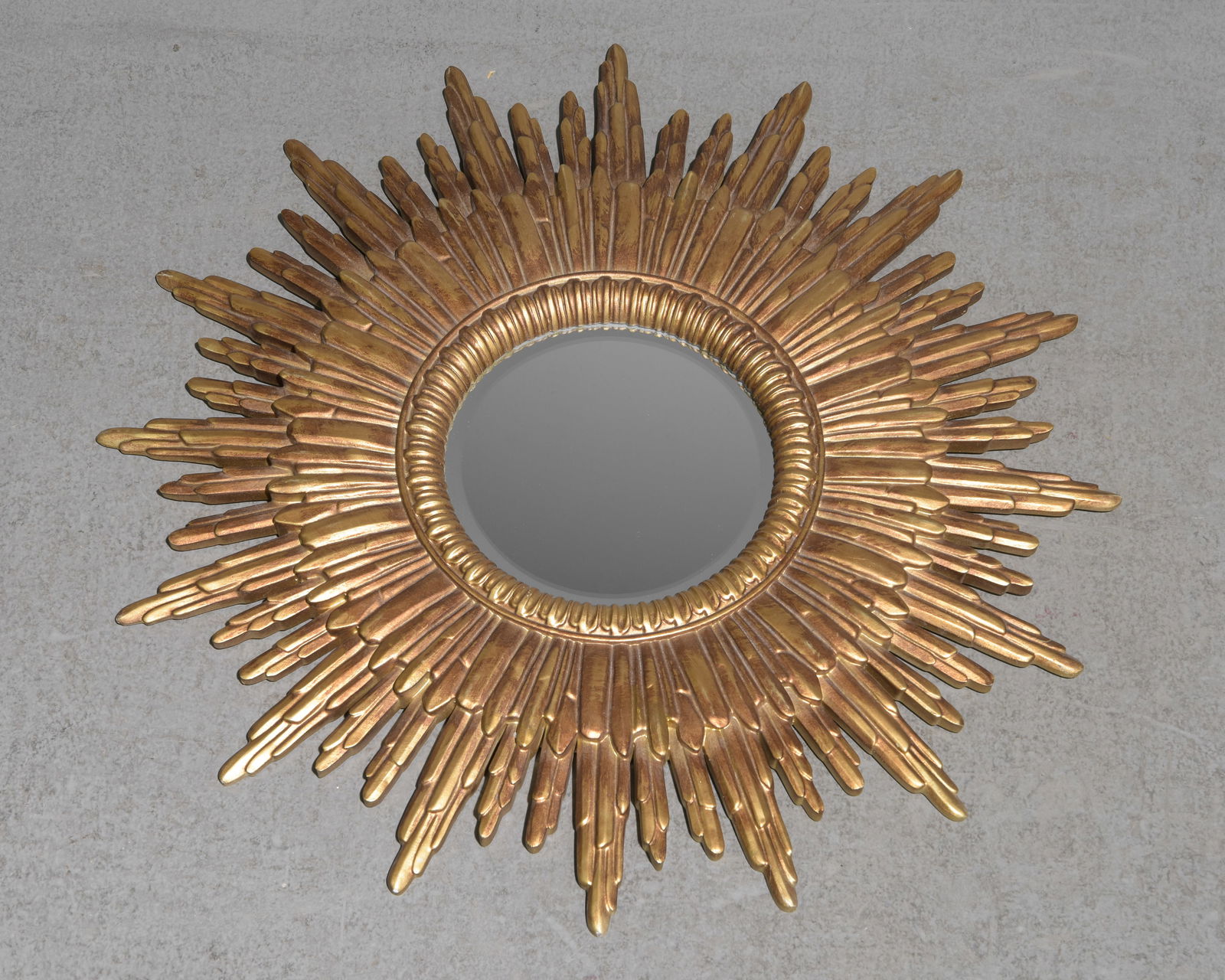 Italian Florentine Gold Burst Mirror: Italian Florentine Gold Burst Mirror - 30 inches in diameter x 1.25 inch depth
