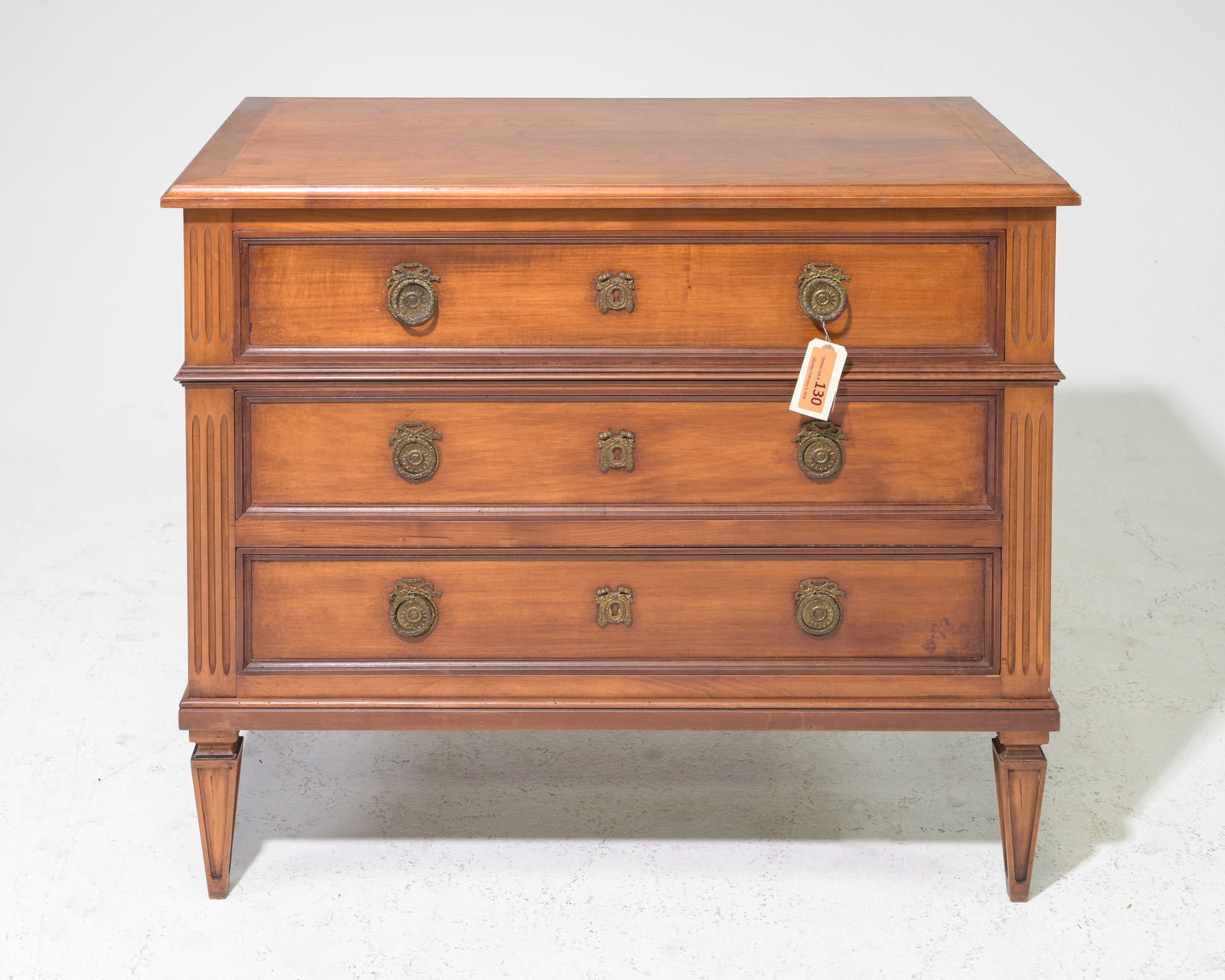 Louis XVI Style Three Drawer Chest / Bedside (1 of 5)