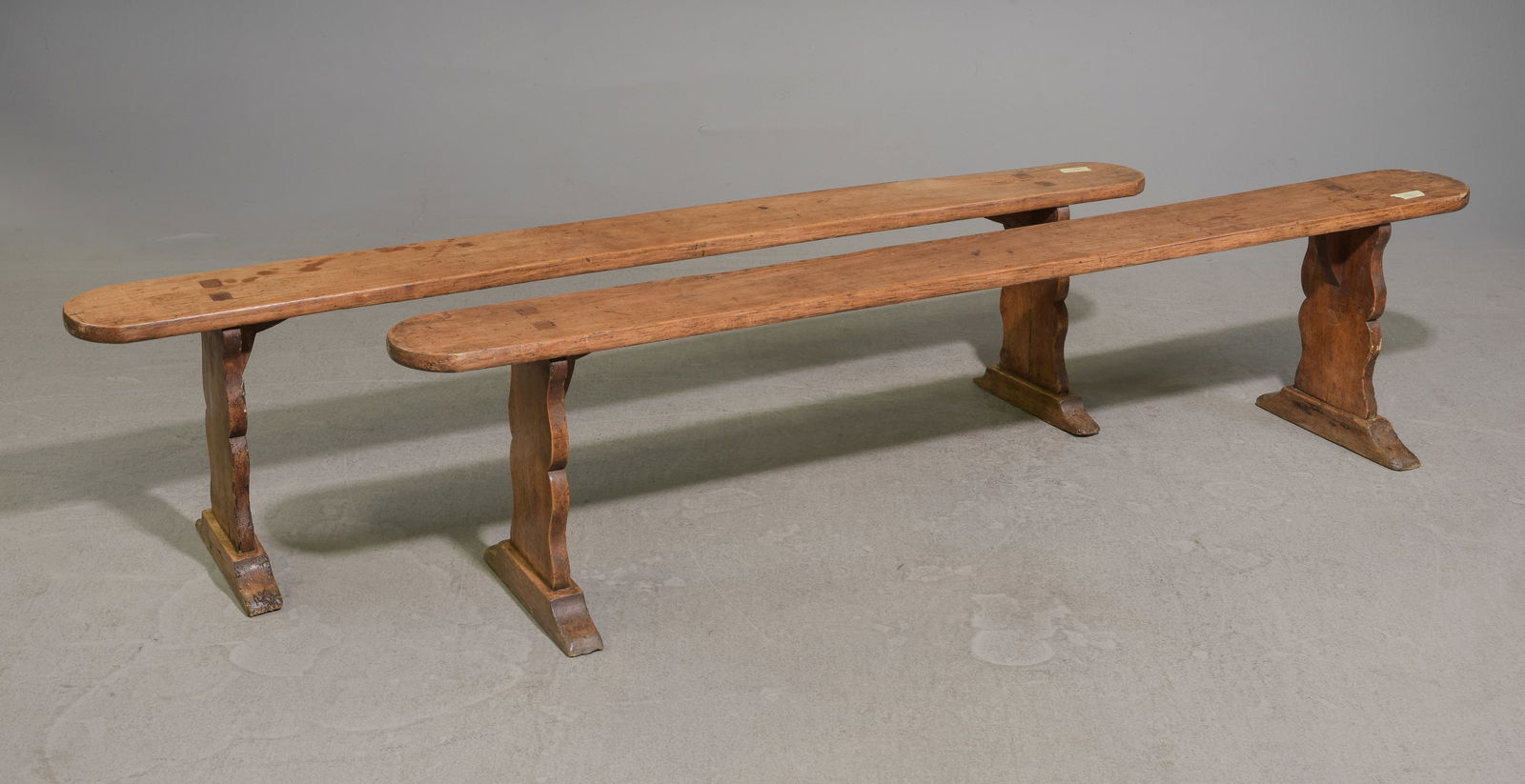 French Pair of Rustic Farmhouse Benches (1 of 4)