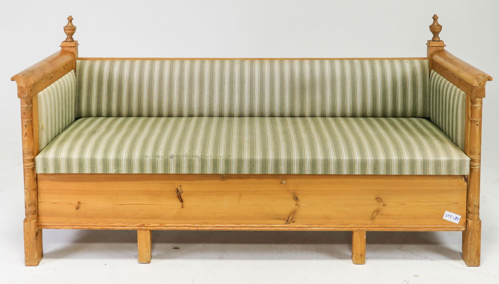 Swedish Pine Sofa With Storage: Swedish Pine Sofa With Storage - 39 in tall x 78 x 25, seat height is 19 inches
