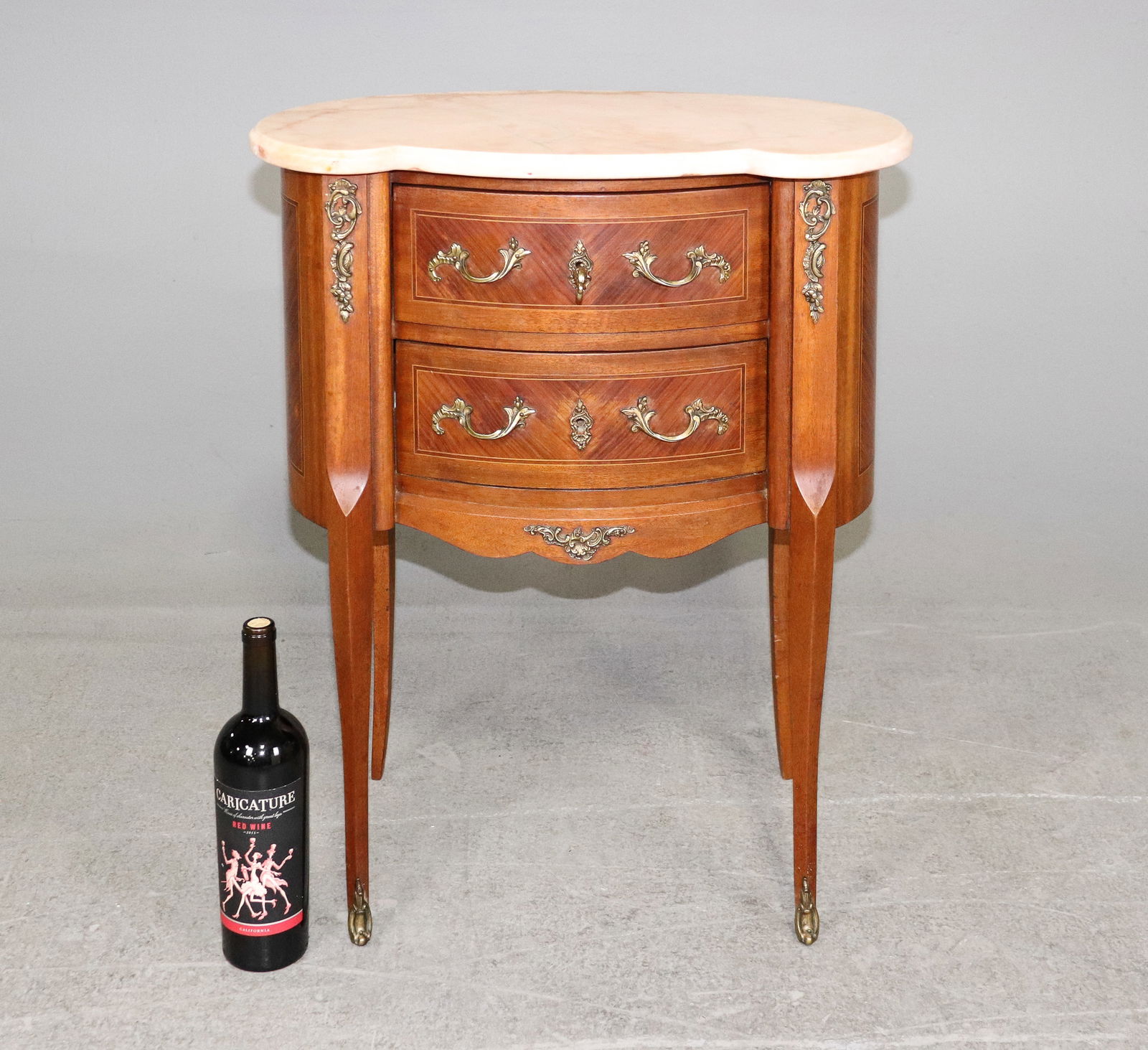 French Marble Top 2 Drawers Occasional Chest: French Marble Top 2 Drawers Occasional Chest - 28 in tall x 23 x 15.5